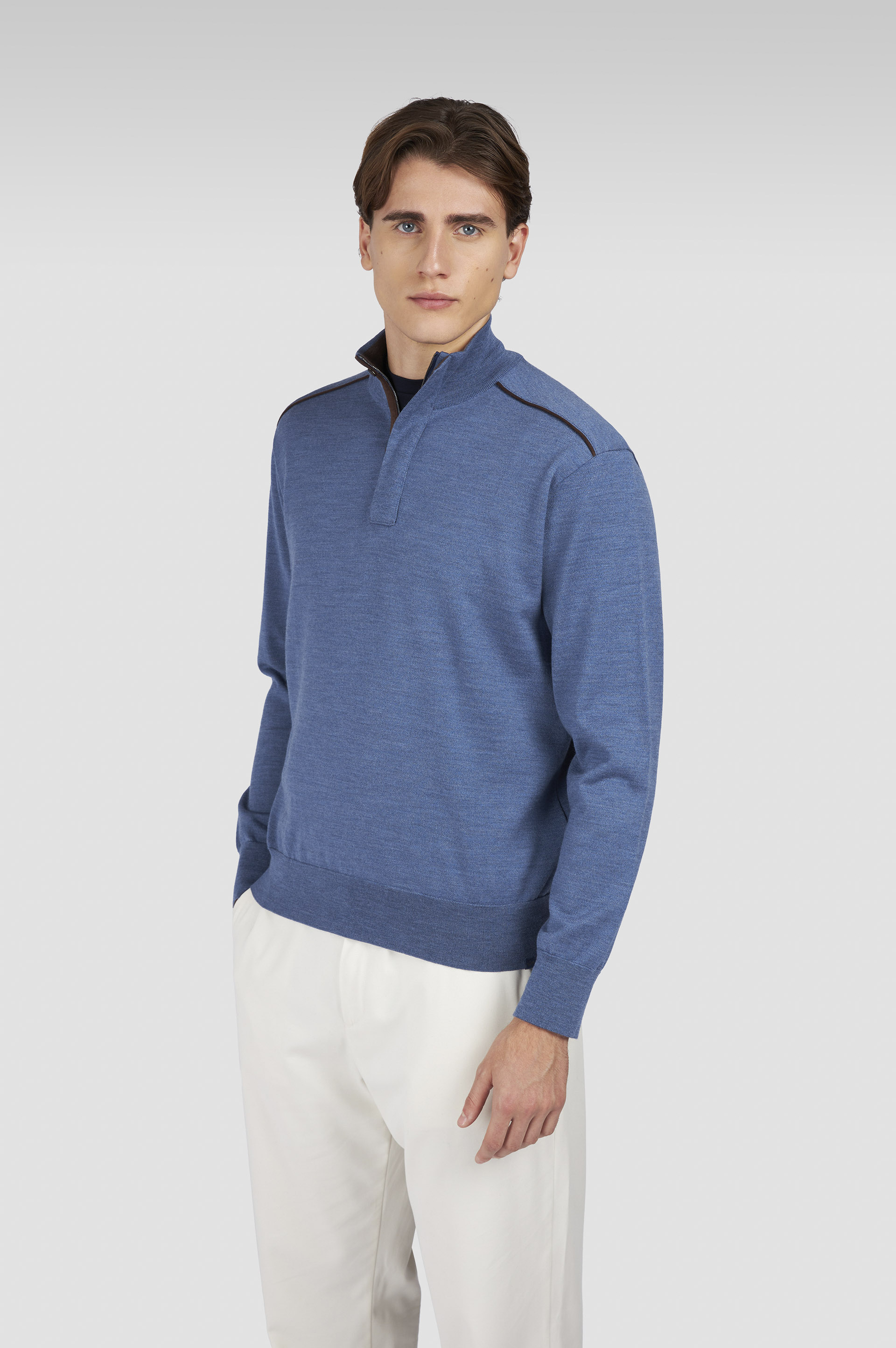 Merino Extrafine half zip sweater image number 0 Merino Extrafine half zip sweater image number 0