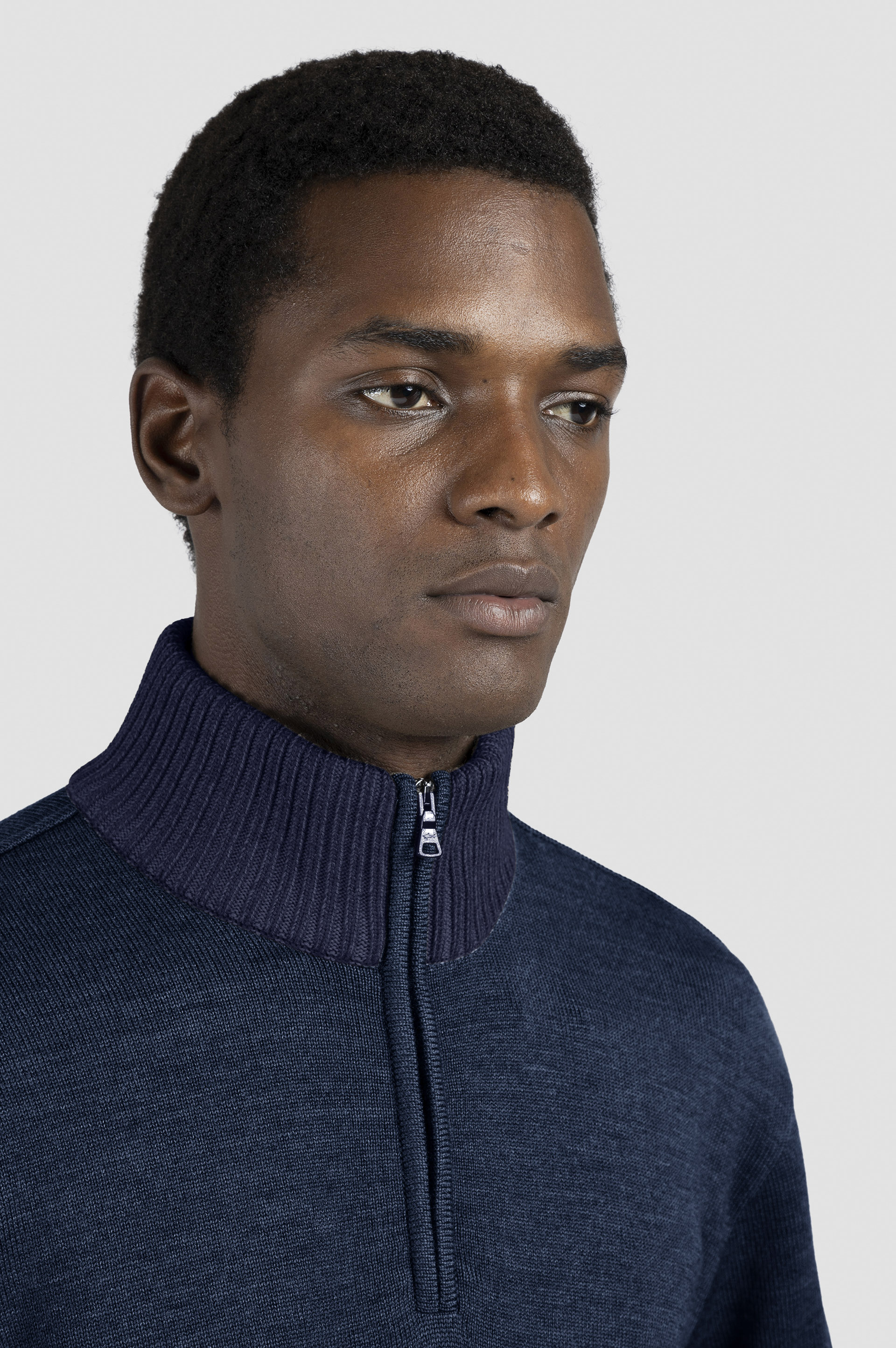 Soft Cool Touch wool half zip sweater image number 3