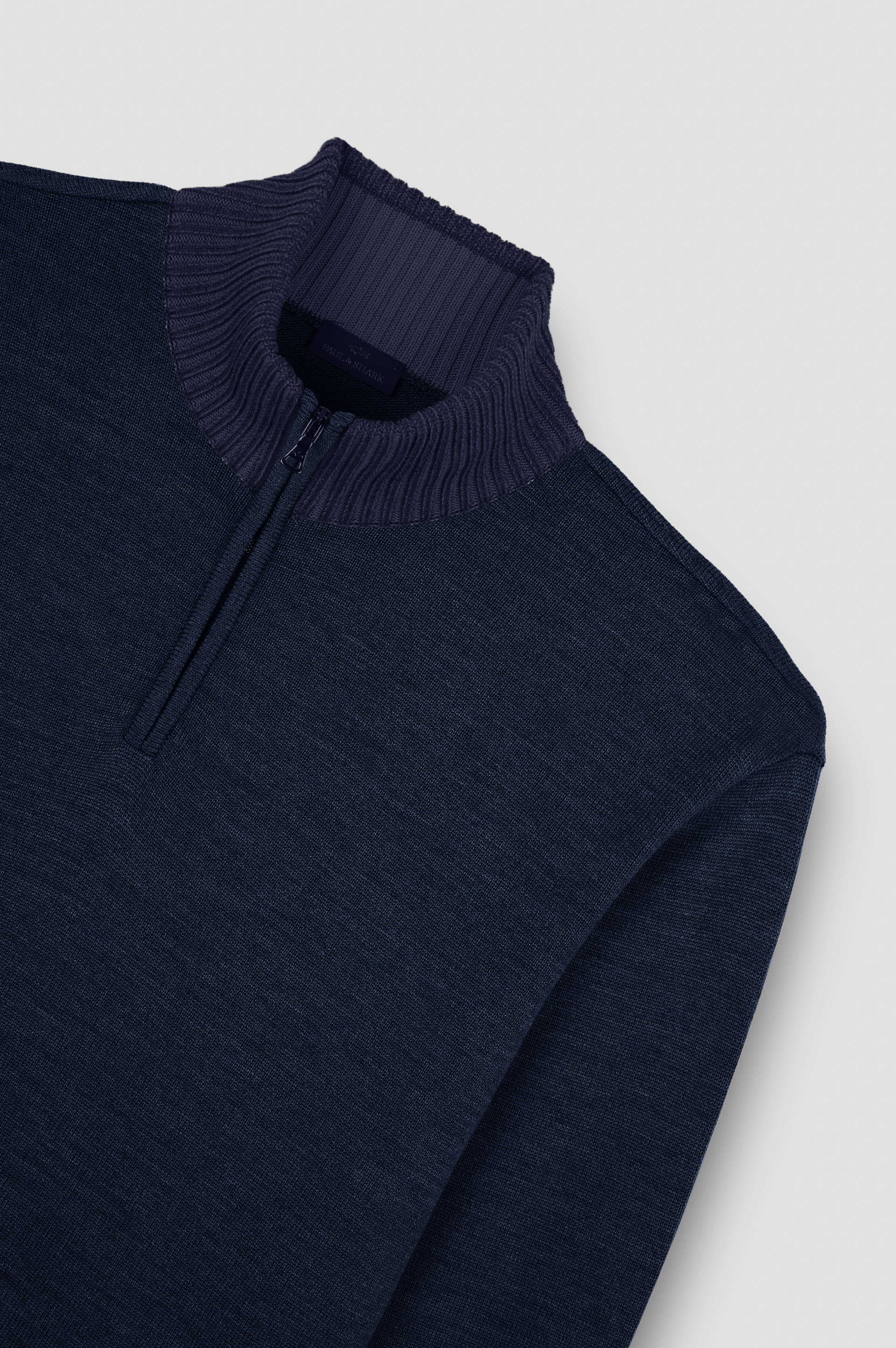 Soft Cool Touch wool half zip sweater image number 4