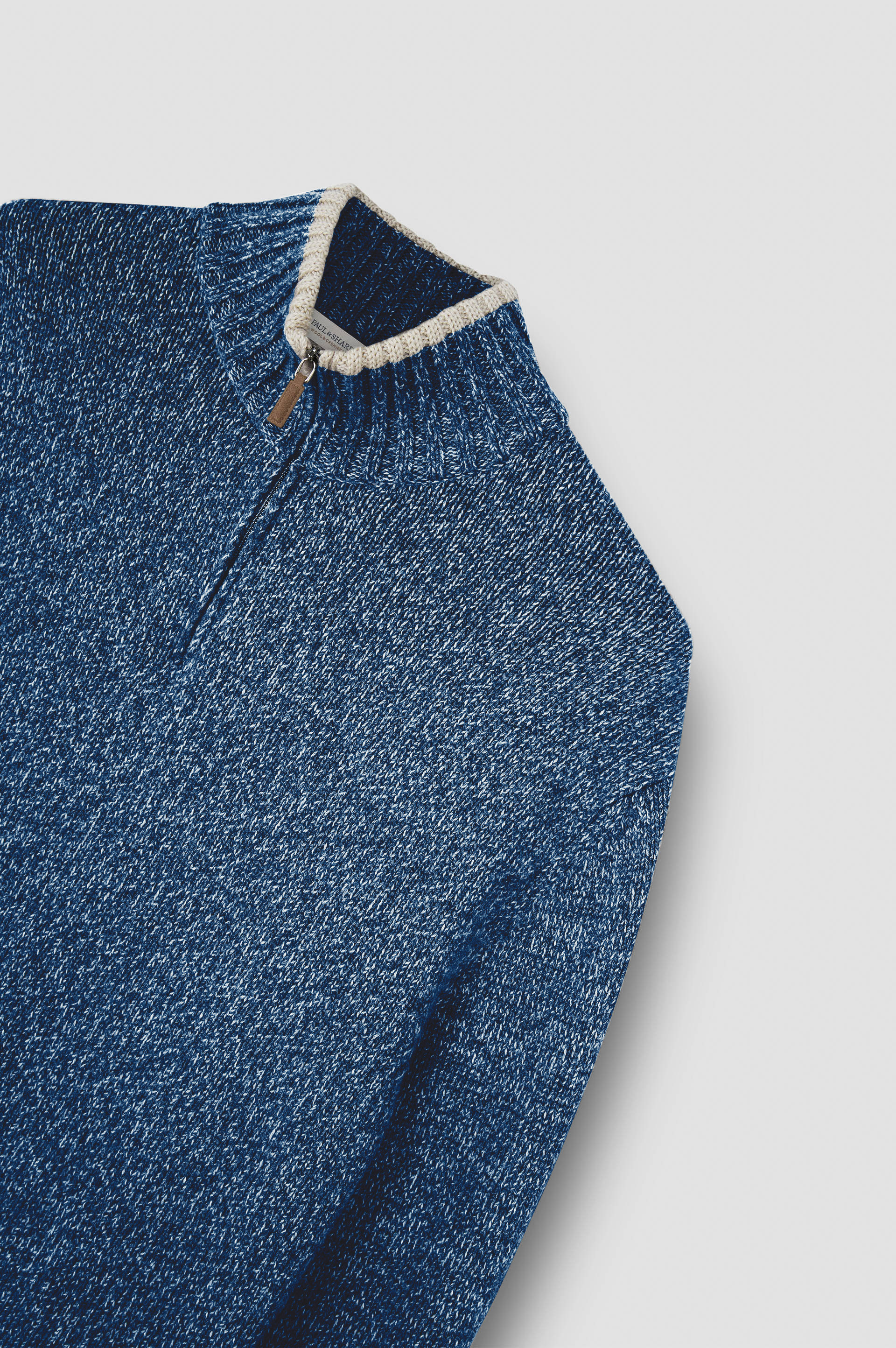 wool cashmere half zip sweater image number 5 wool cashmere half zip sweater image number 5