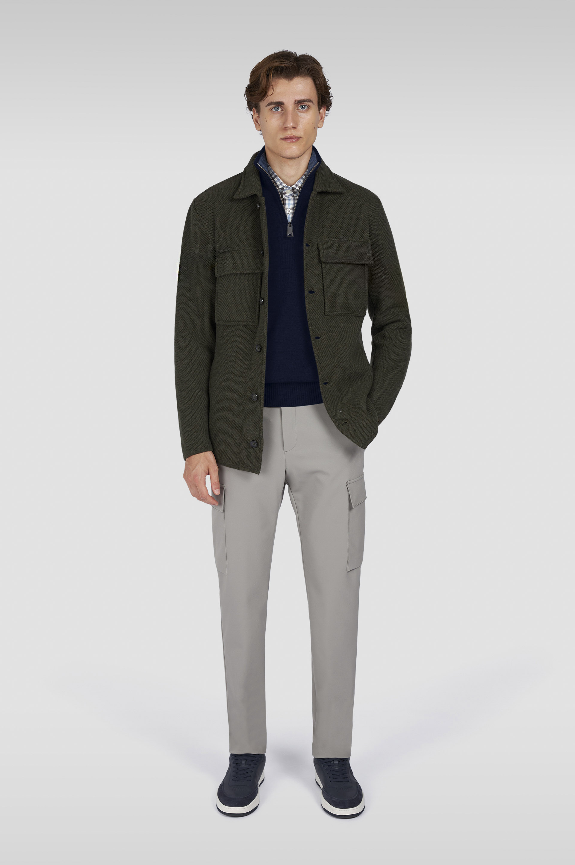 Soft Cool Touch wool half zip sweater with velvet details image number 2