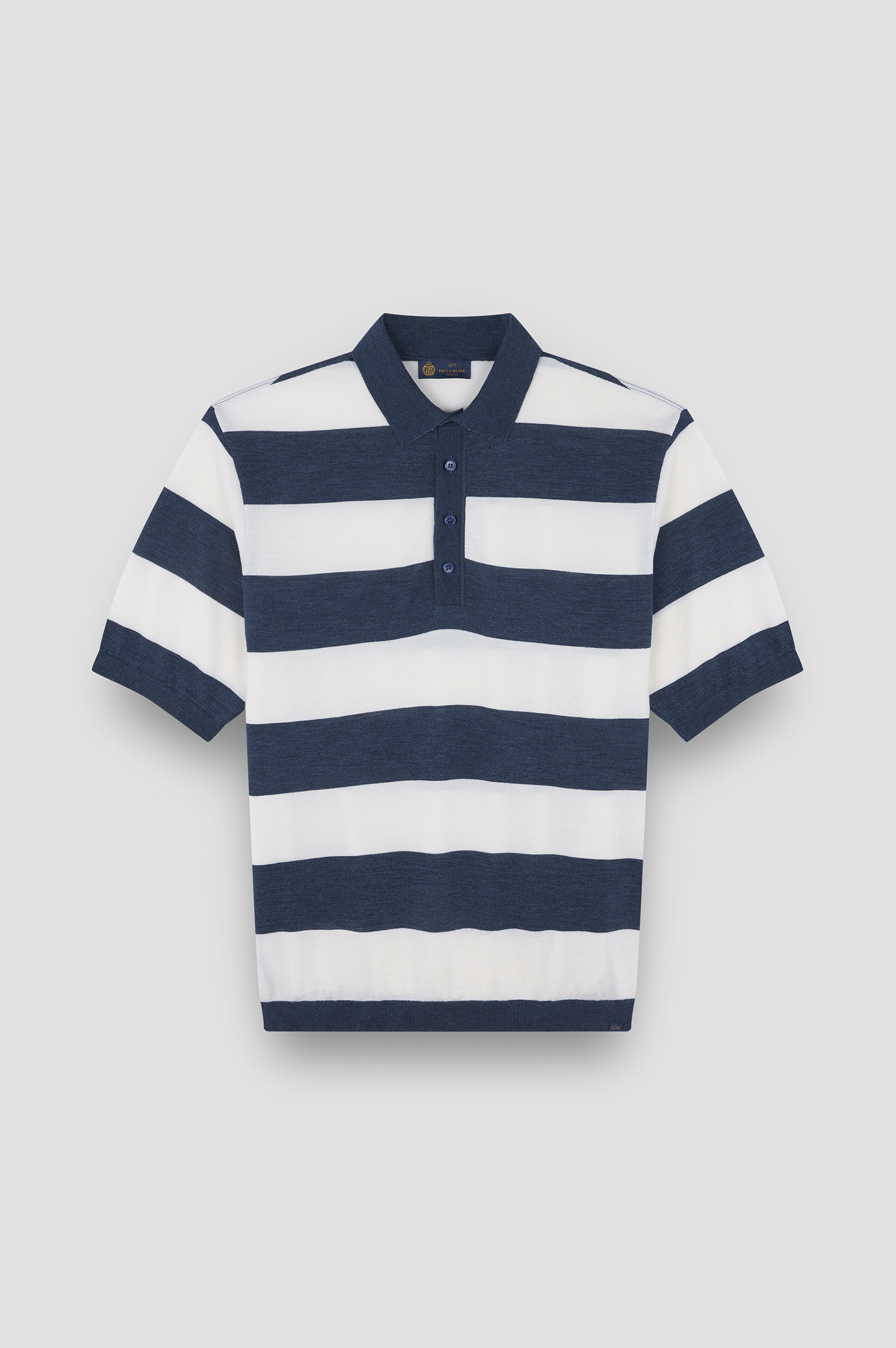 Polo in lana e seta con motivo a righe image number 1 Polo in lana e seta con motivo a righe image number 1