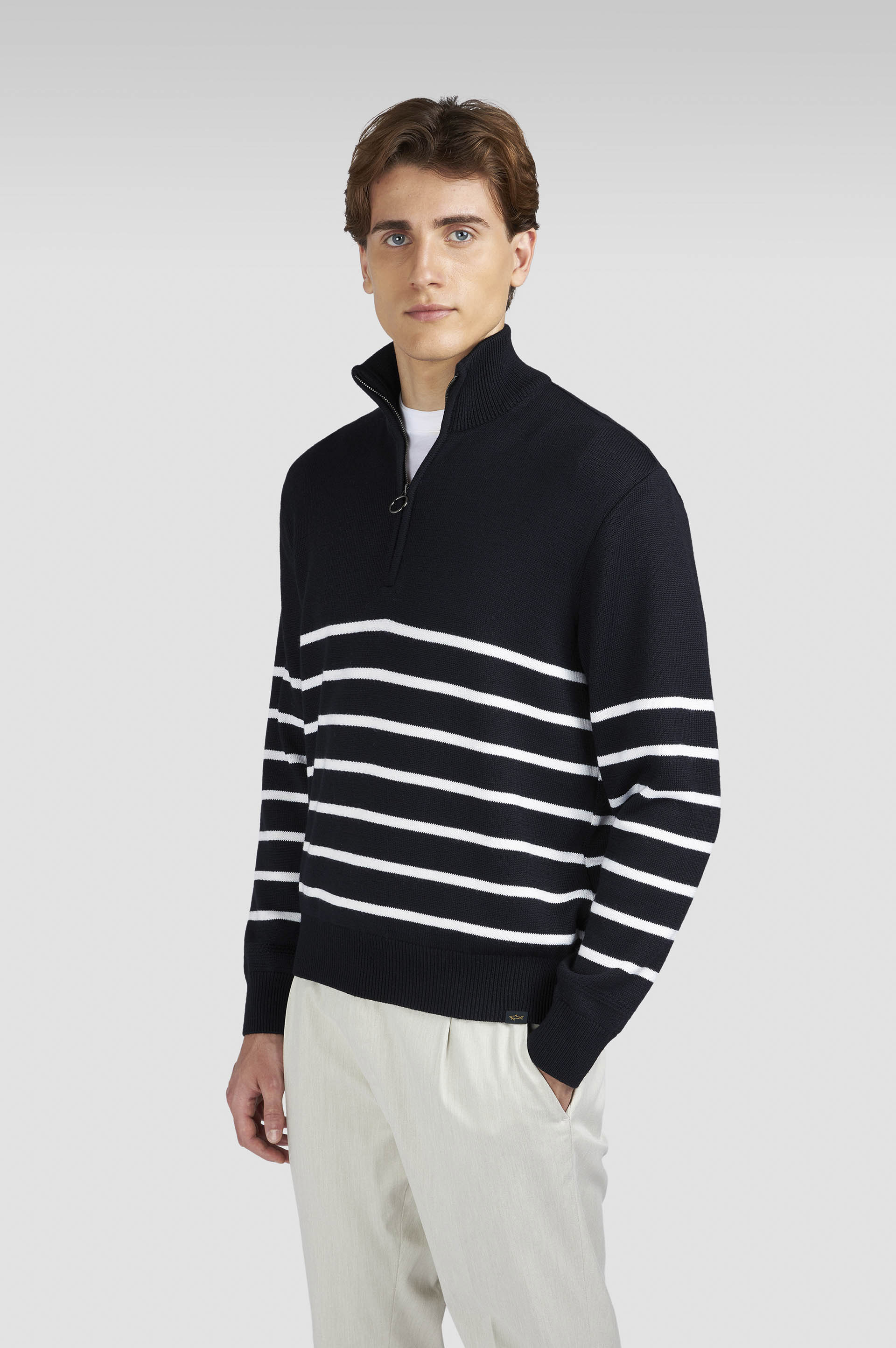 Soft Cool Touch wool half zip sweater image number 0