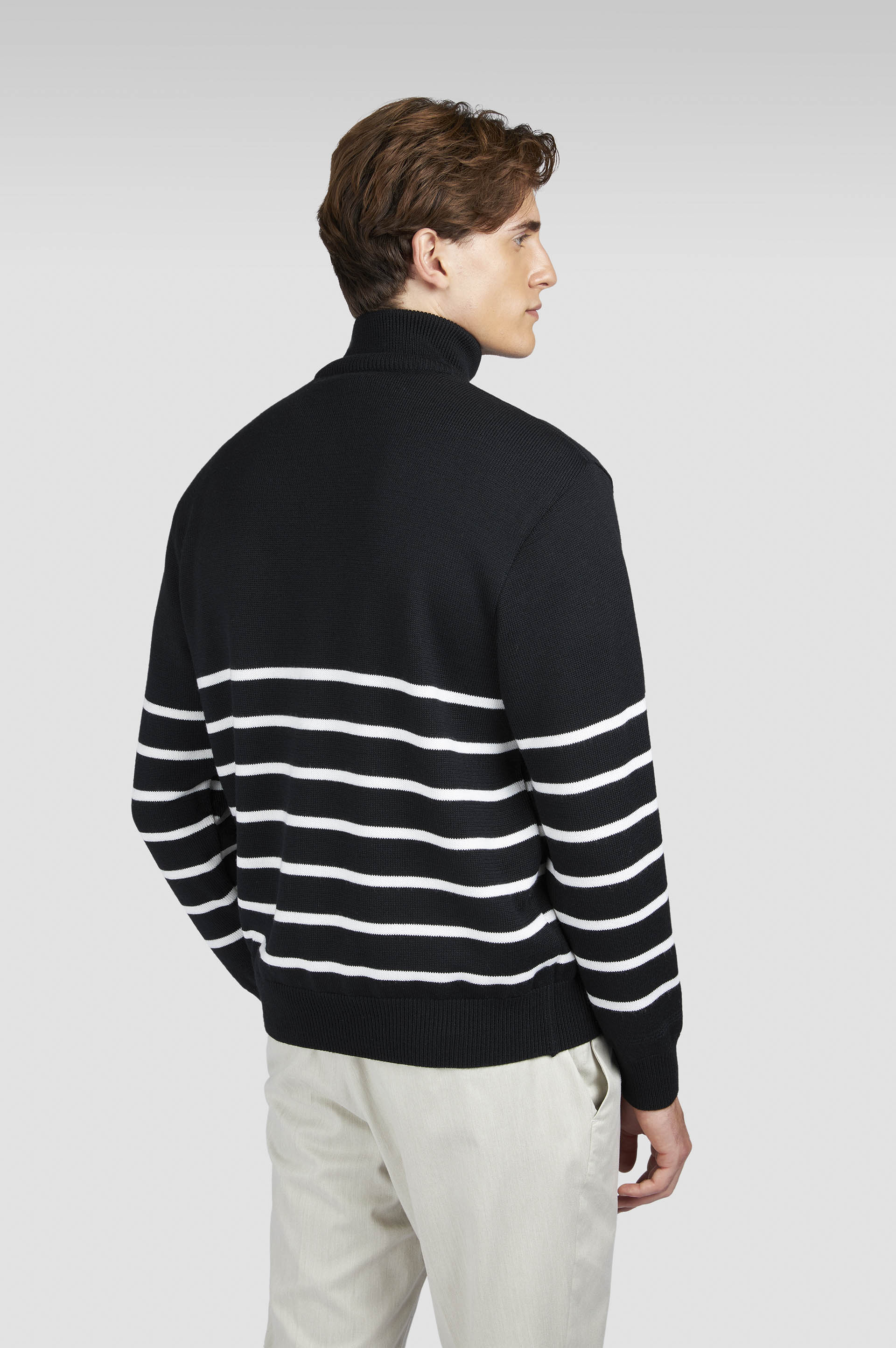 Soft Cool Touch wool half zip sweater image number 3
