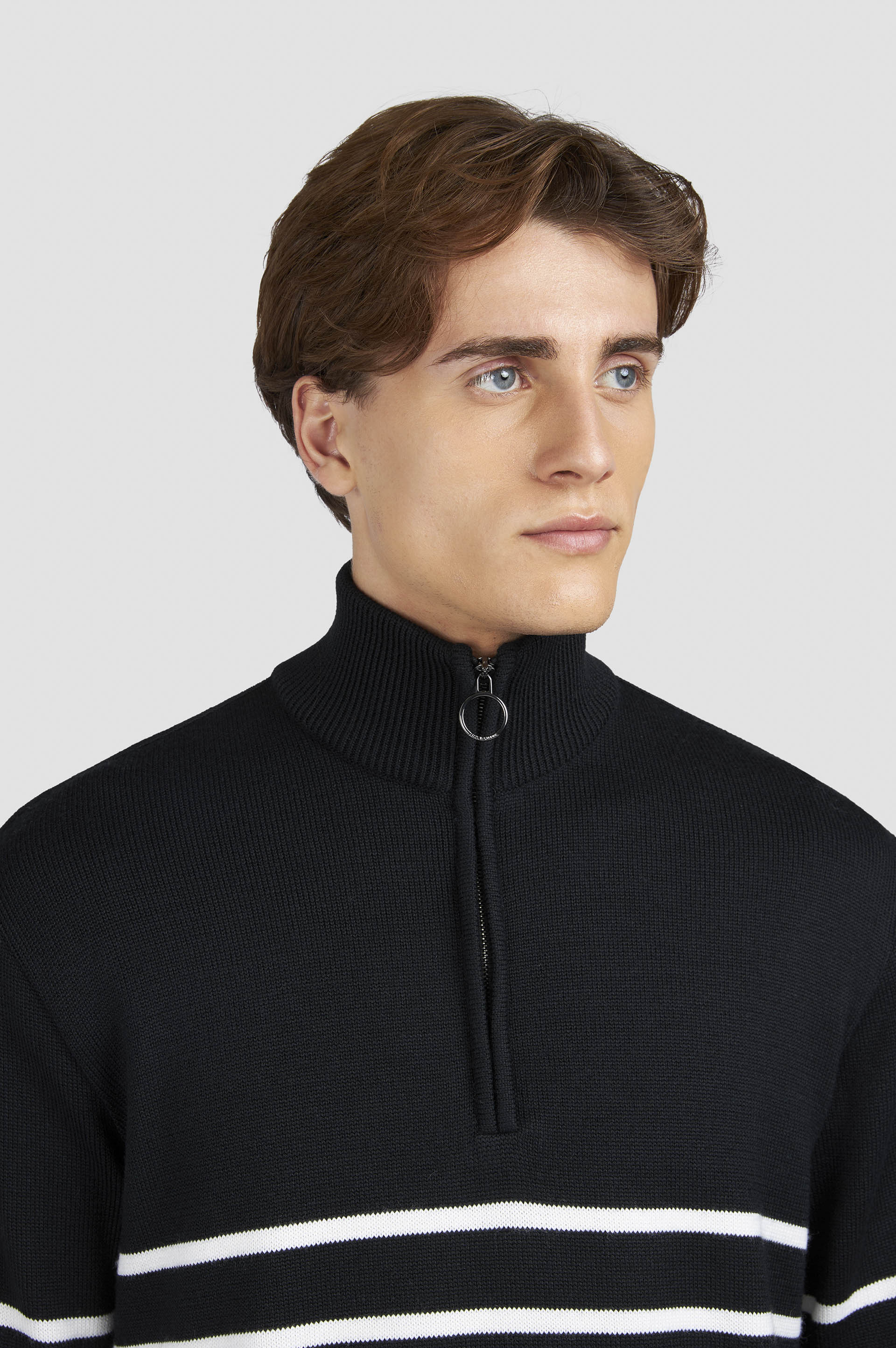 Soft Cool Touch wool half zip sweater image number 4