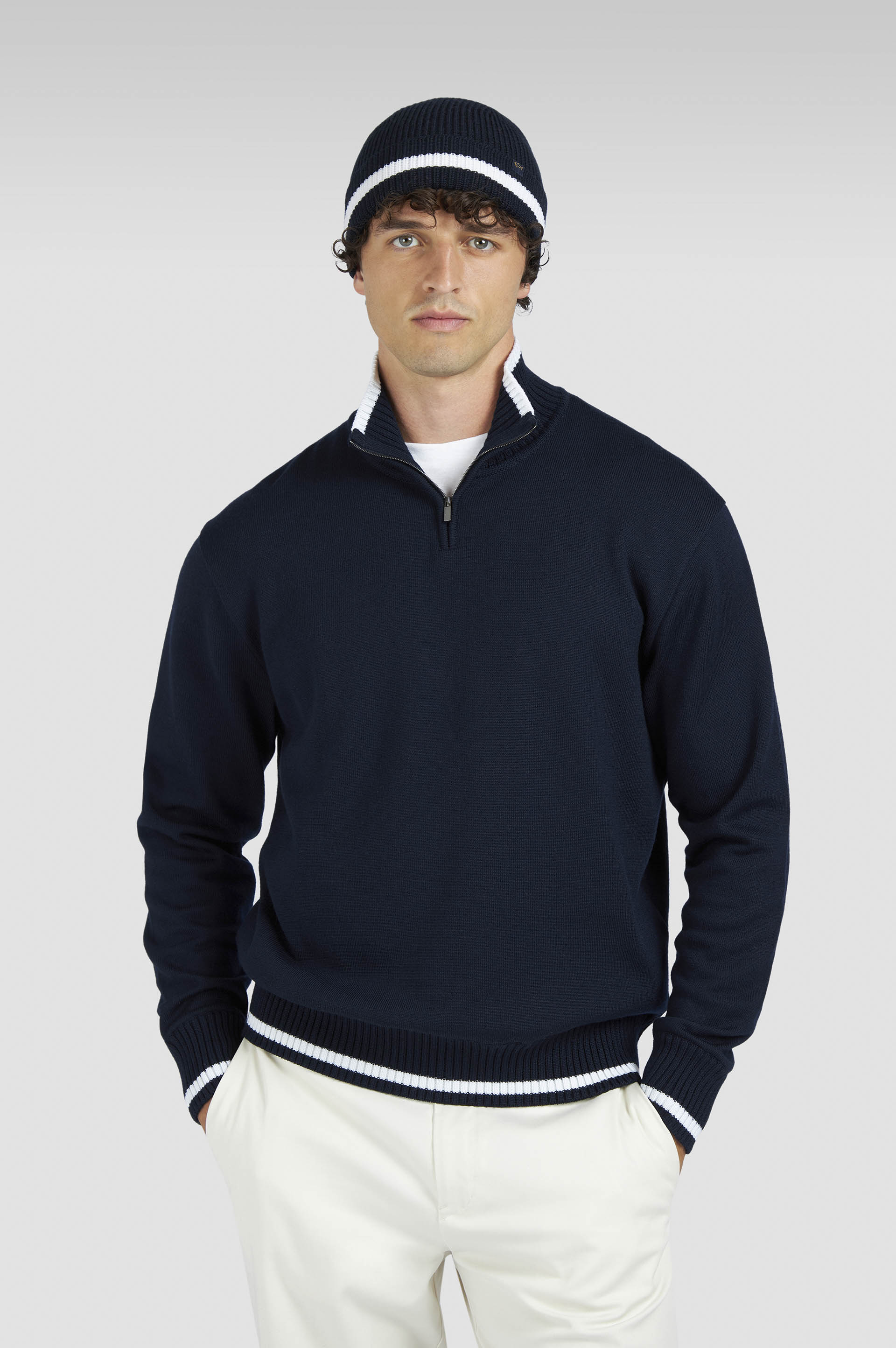 Soft Cool Touch wool half zip sweater image number 0 Soft Cool Touch wool half zip sweater image number 0