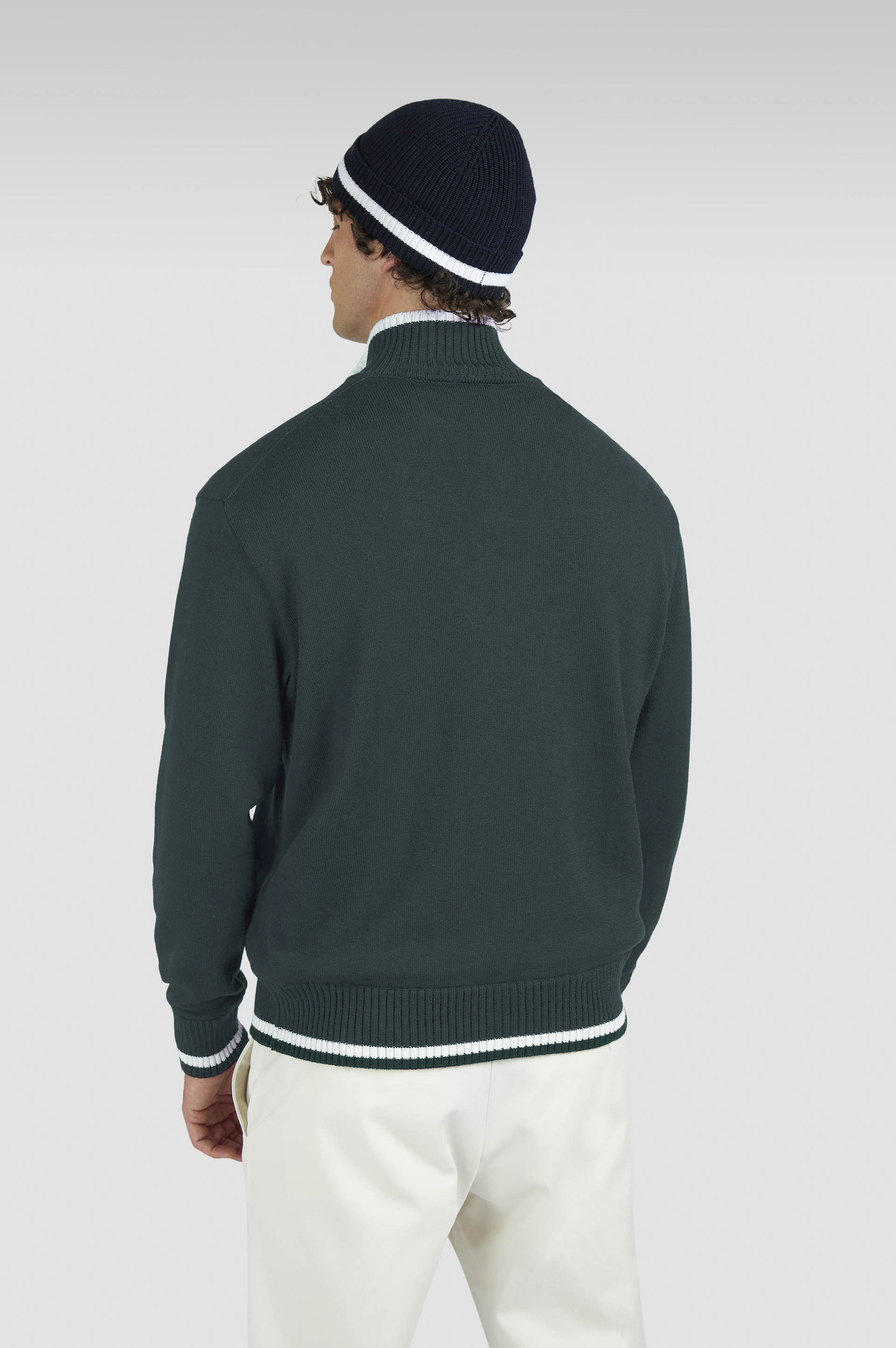 Soft Cool Touch wool half zip sweater image number 3