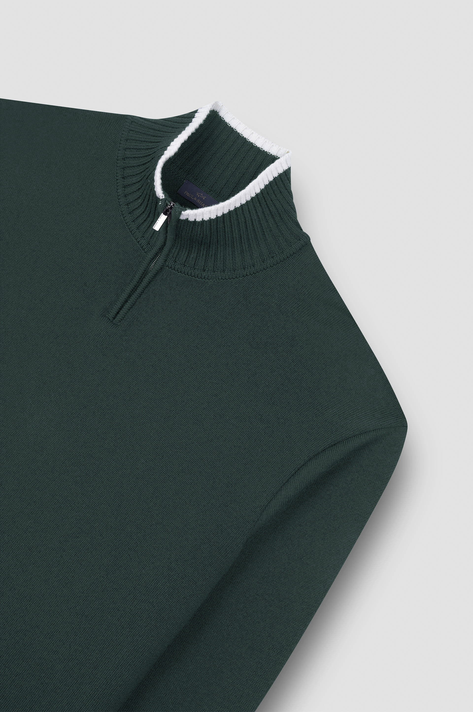 Soft Cool Touch wool half zip sweater image number 5