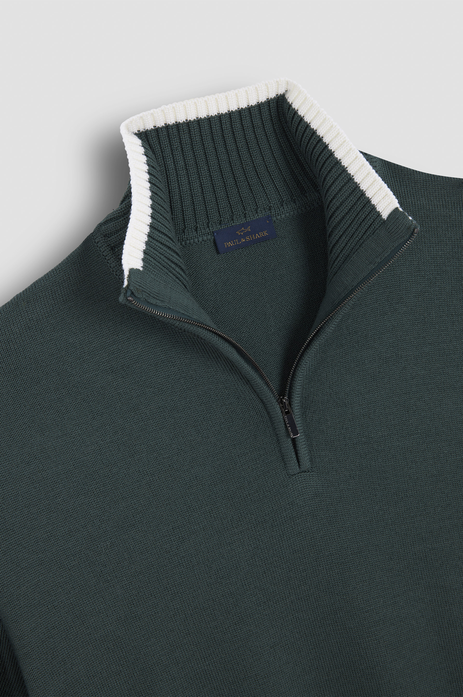 Soft Cool Touch wool half zip sweater image number 7