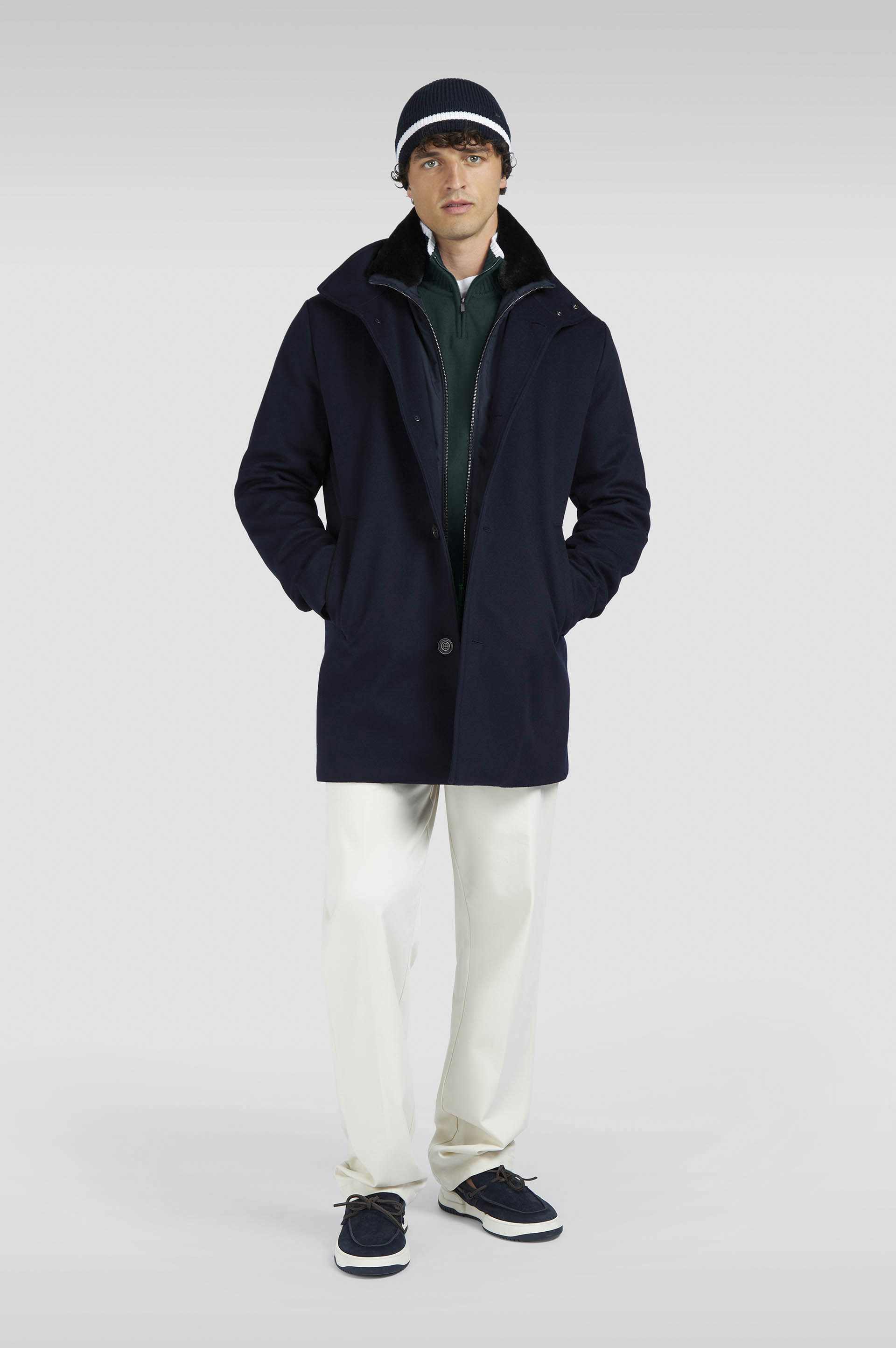 Soft Cool Touch wool half zip sweater image number 2