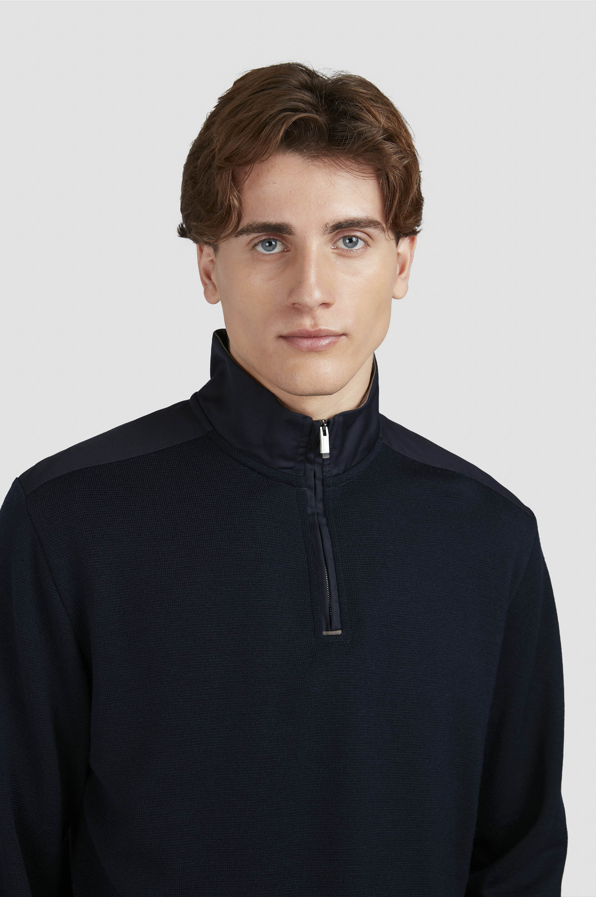 Pull à demi-zip en laine Mérinos Extrafin image number 4