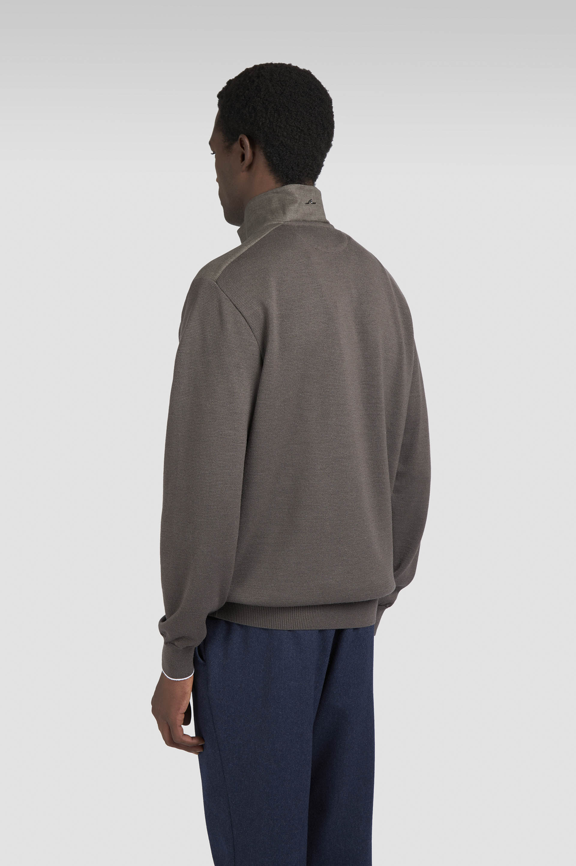 Pull à demi-zip en laine Mérinos Extrafin image number 3