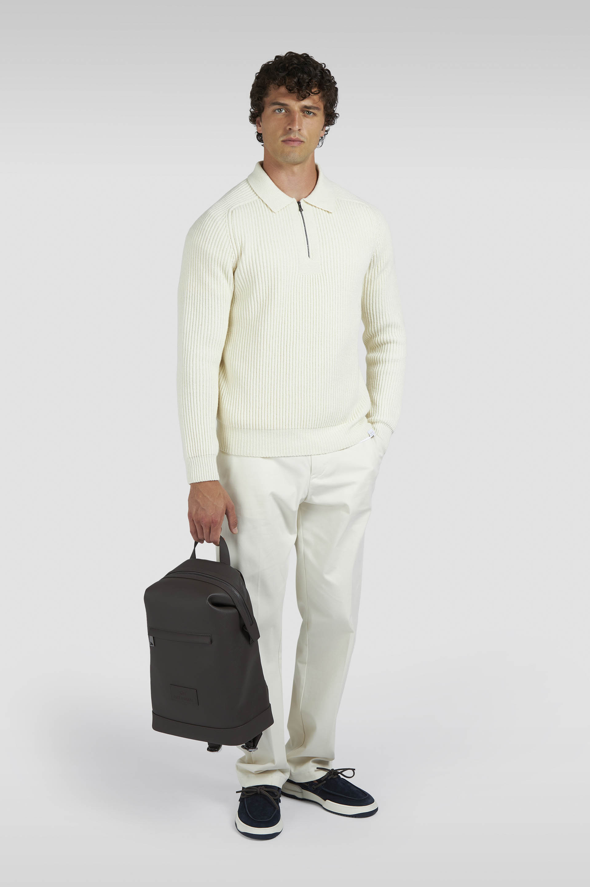 Polo con zip in Re-Wool image number 2 Polo con zip in Re-Wool image number 2