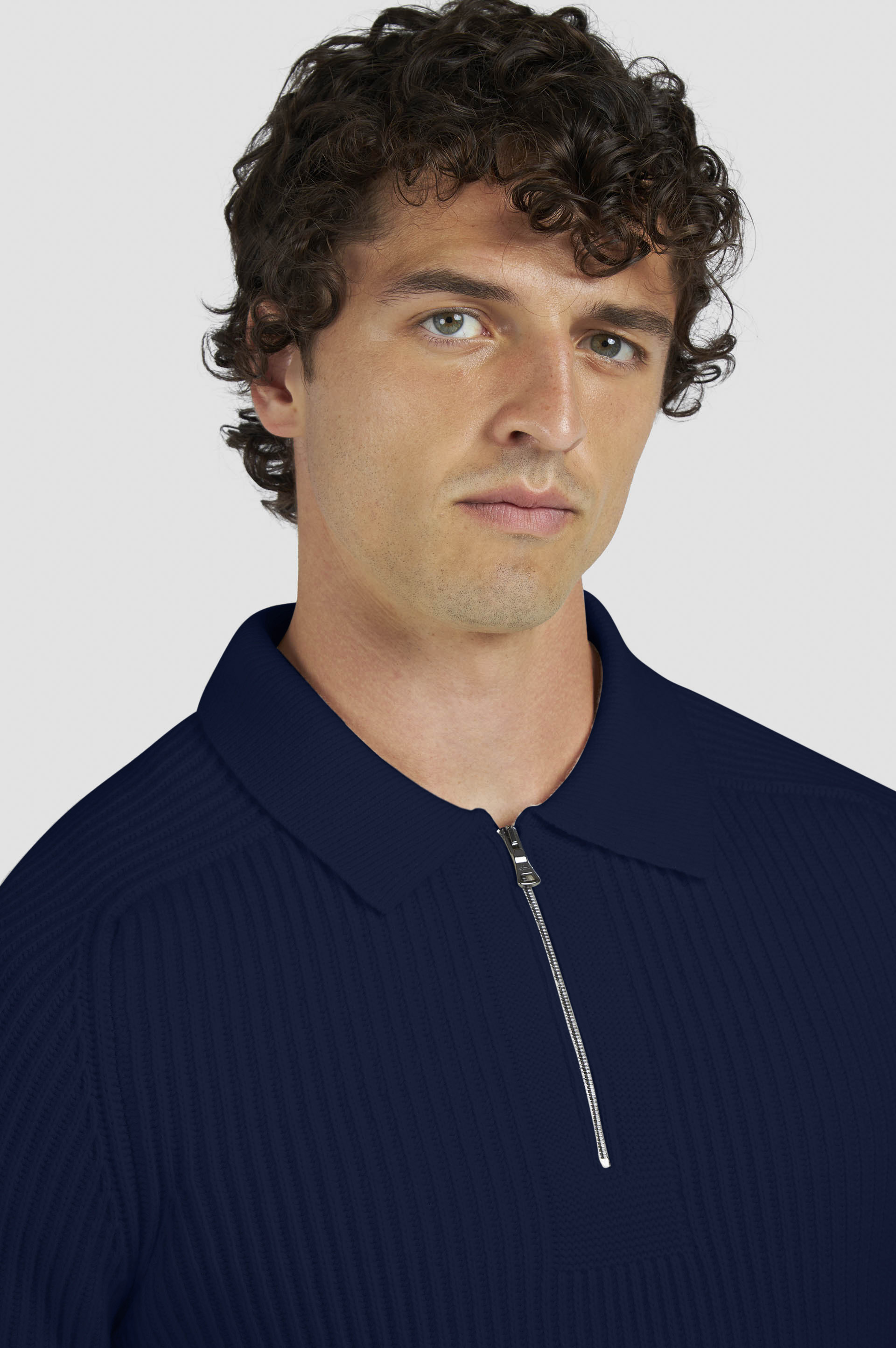 Zipped Re-Wool polo shirt image number 4