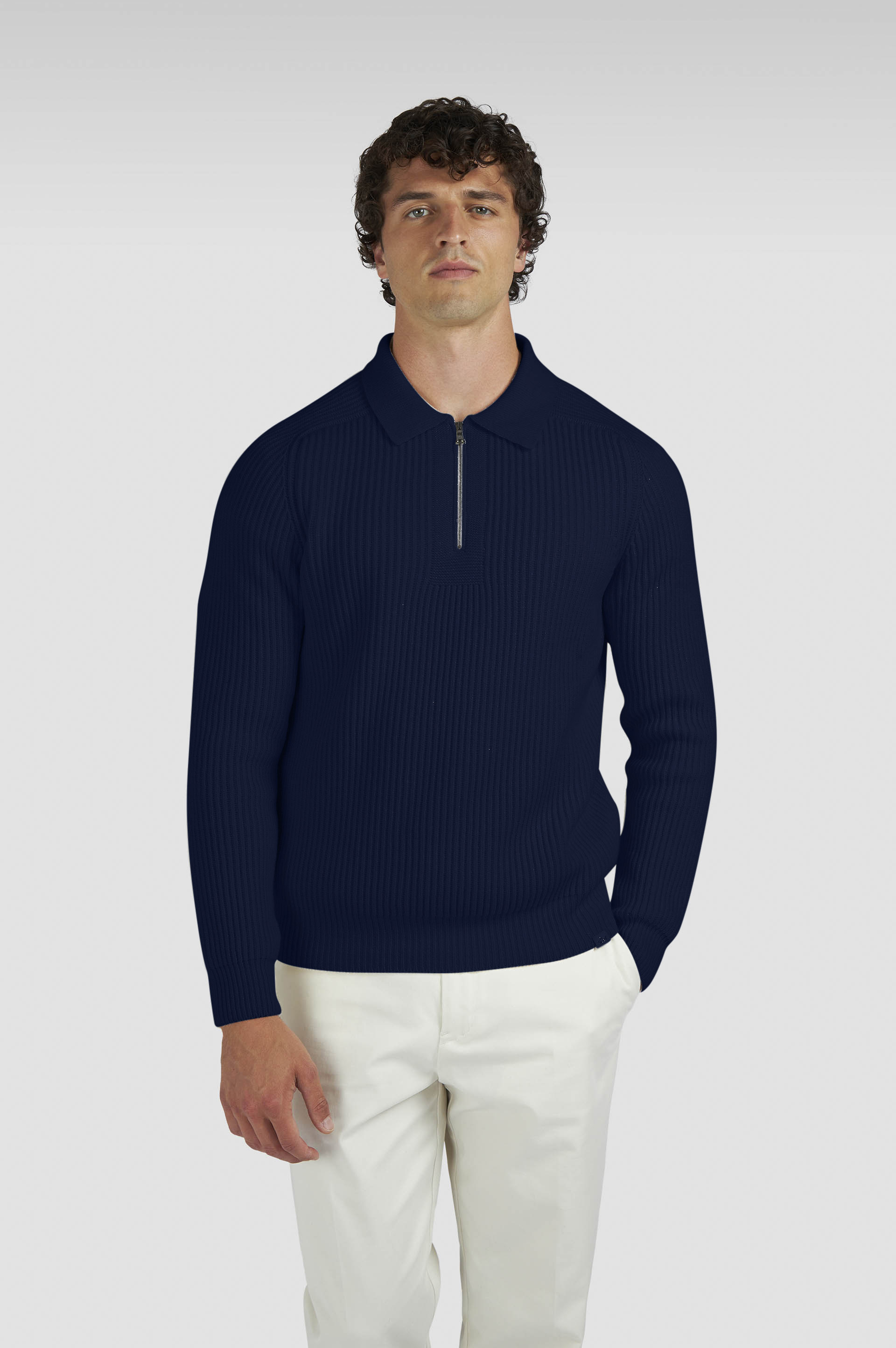 Zipped Re-Wool polo shirt image number 0
