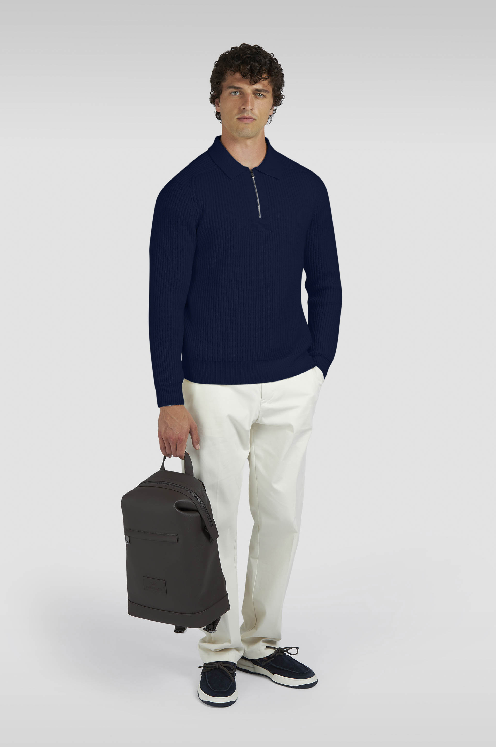 Zipped Re-Wool polo shirt image number 2