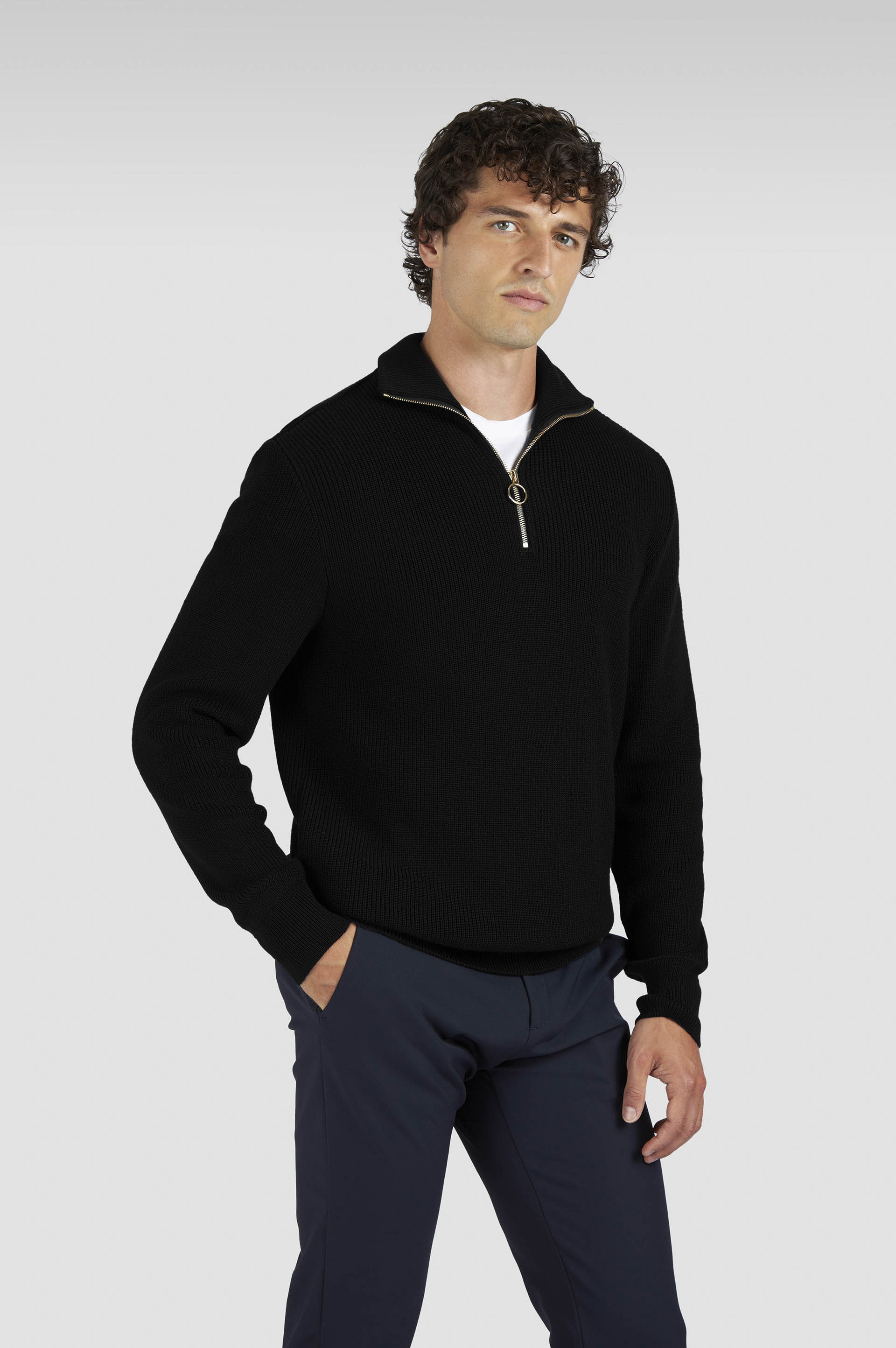 Maglia mezza zip in Tech Wool image number 0 Maglia mezza zip in Tech Wool image number 0