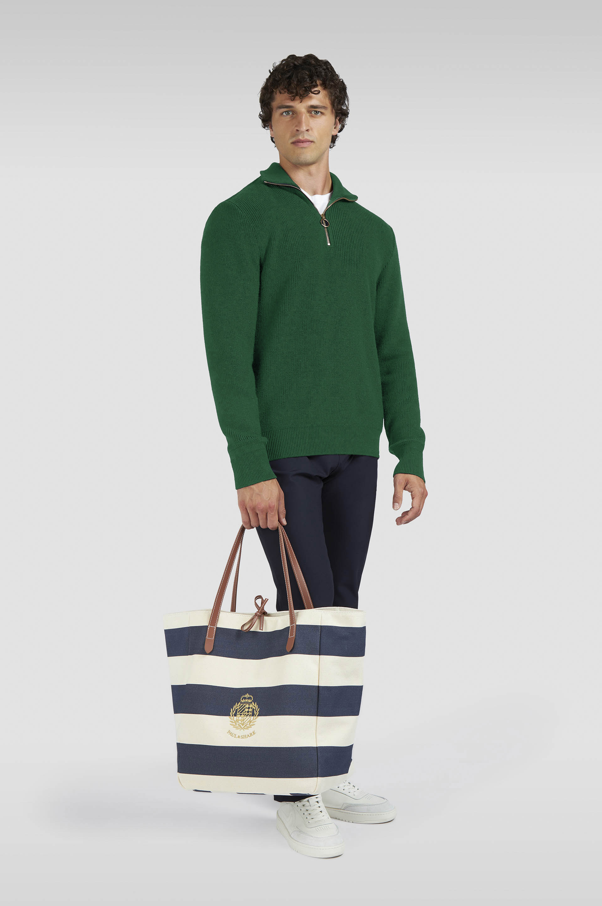 Suéter de media cremallera de lana Tech Wool image number 2