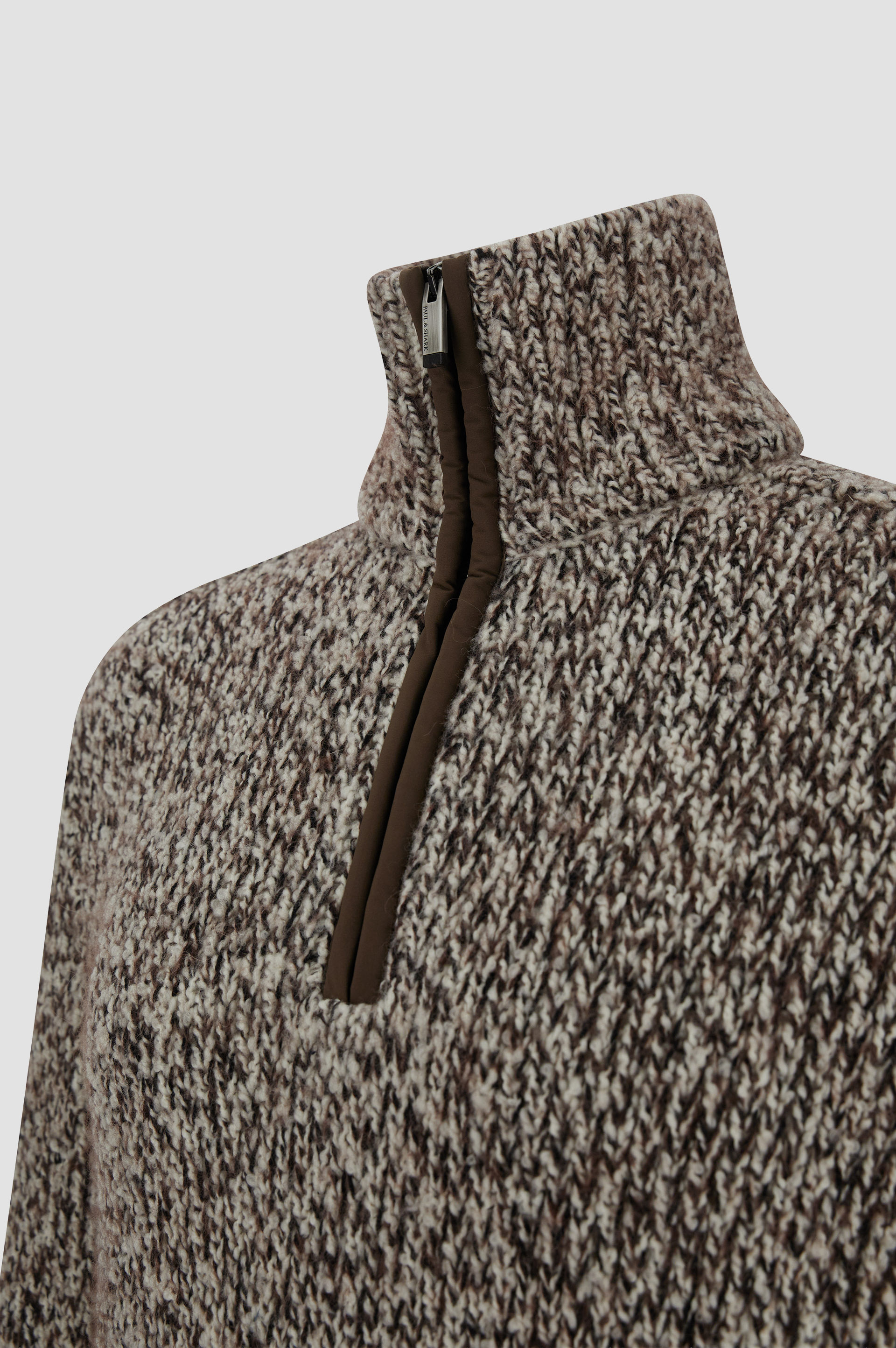 Half-zip sweater in wool and alpaca image number 1