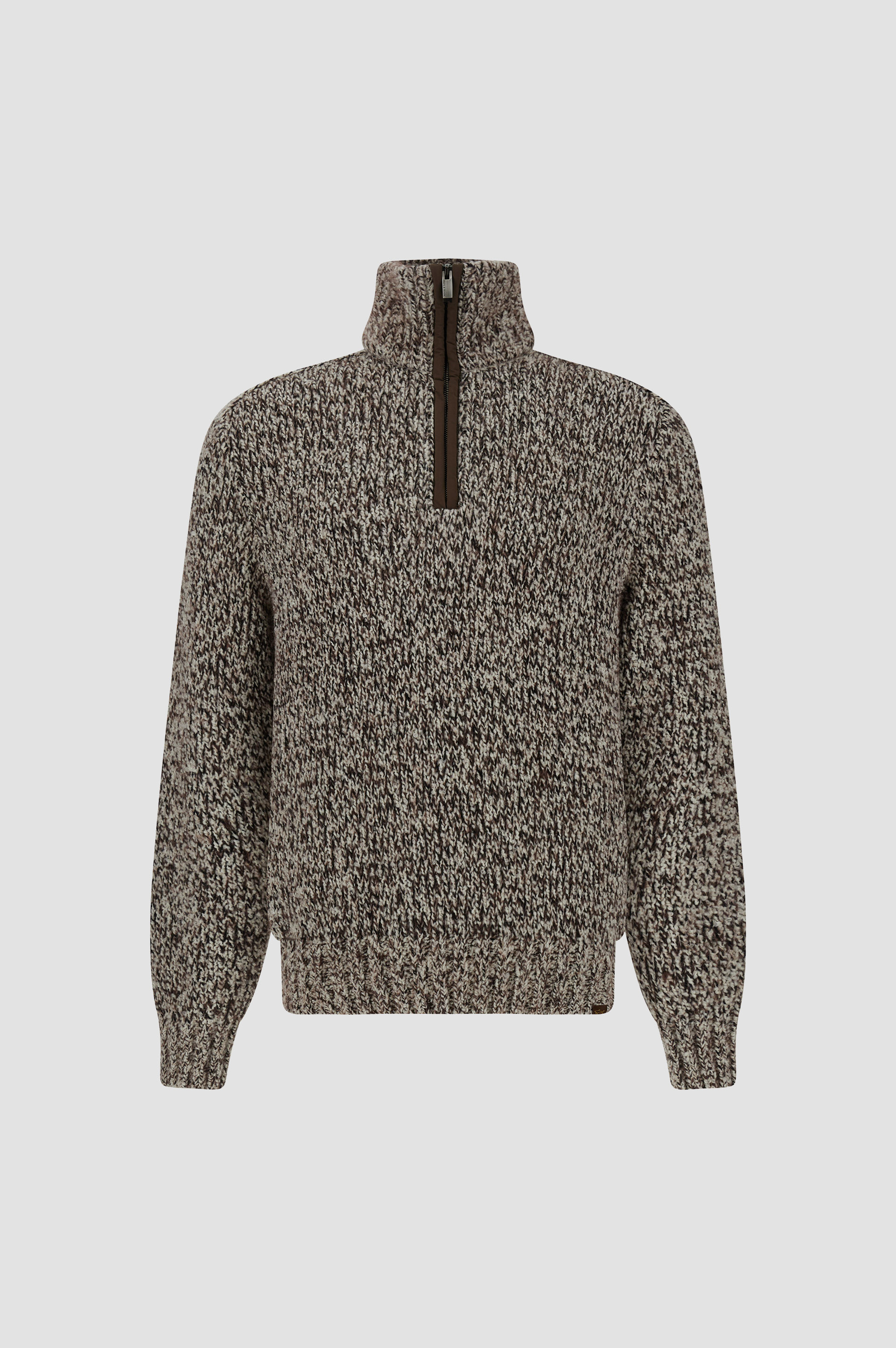Half-zip sweater in wool and alpaca image number 0