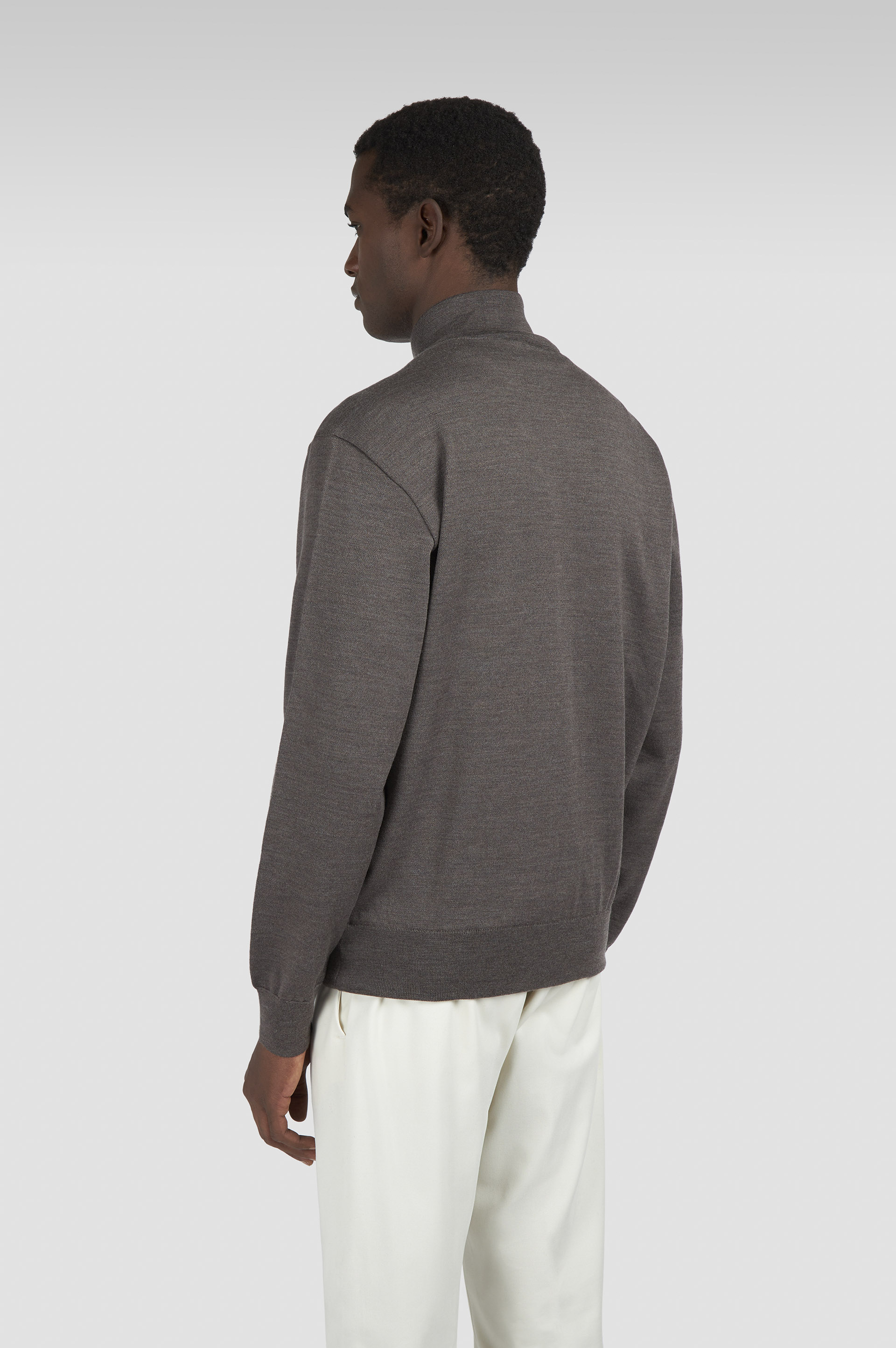 Merino Extrafine wool sweater with zip closure image number 3