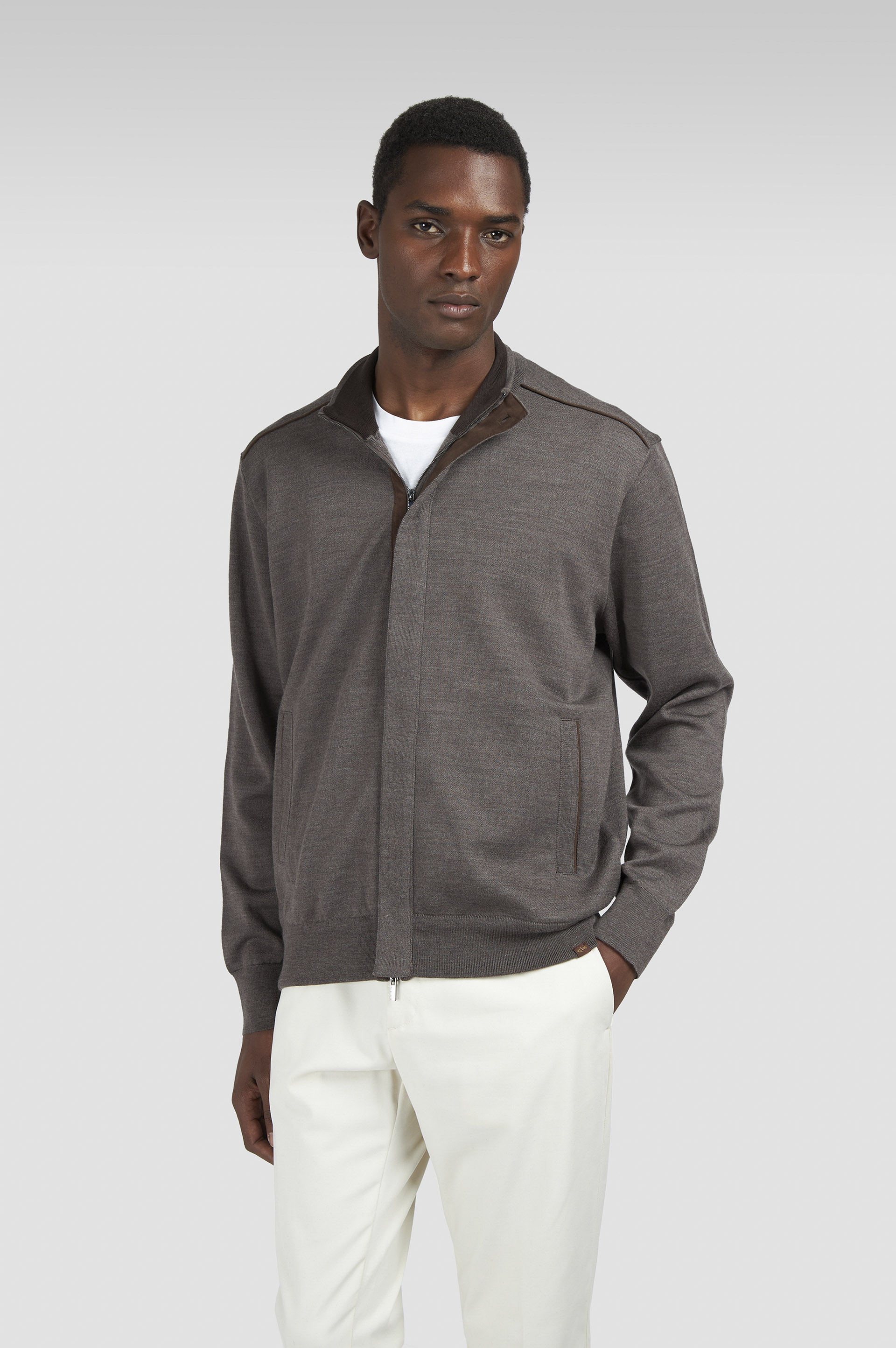 Merino Extrafine wool sweater with zip closure image number 0