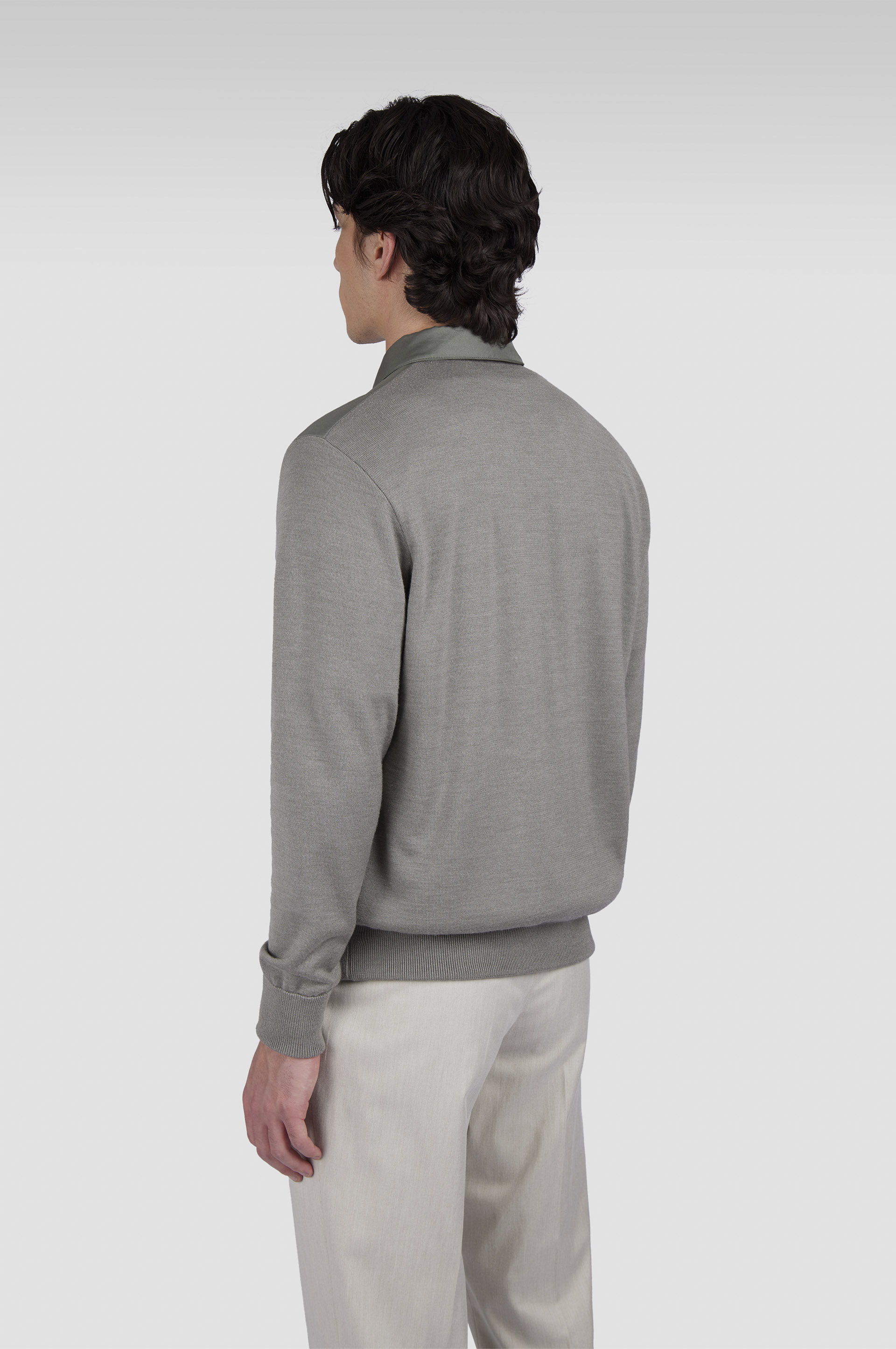 Hybrid zip-up Shaket in Typhoon® Silk, wool and silk image number 3 Hybrid zip-up Shaket in Typhoon® Silk, wool and silk image number 3