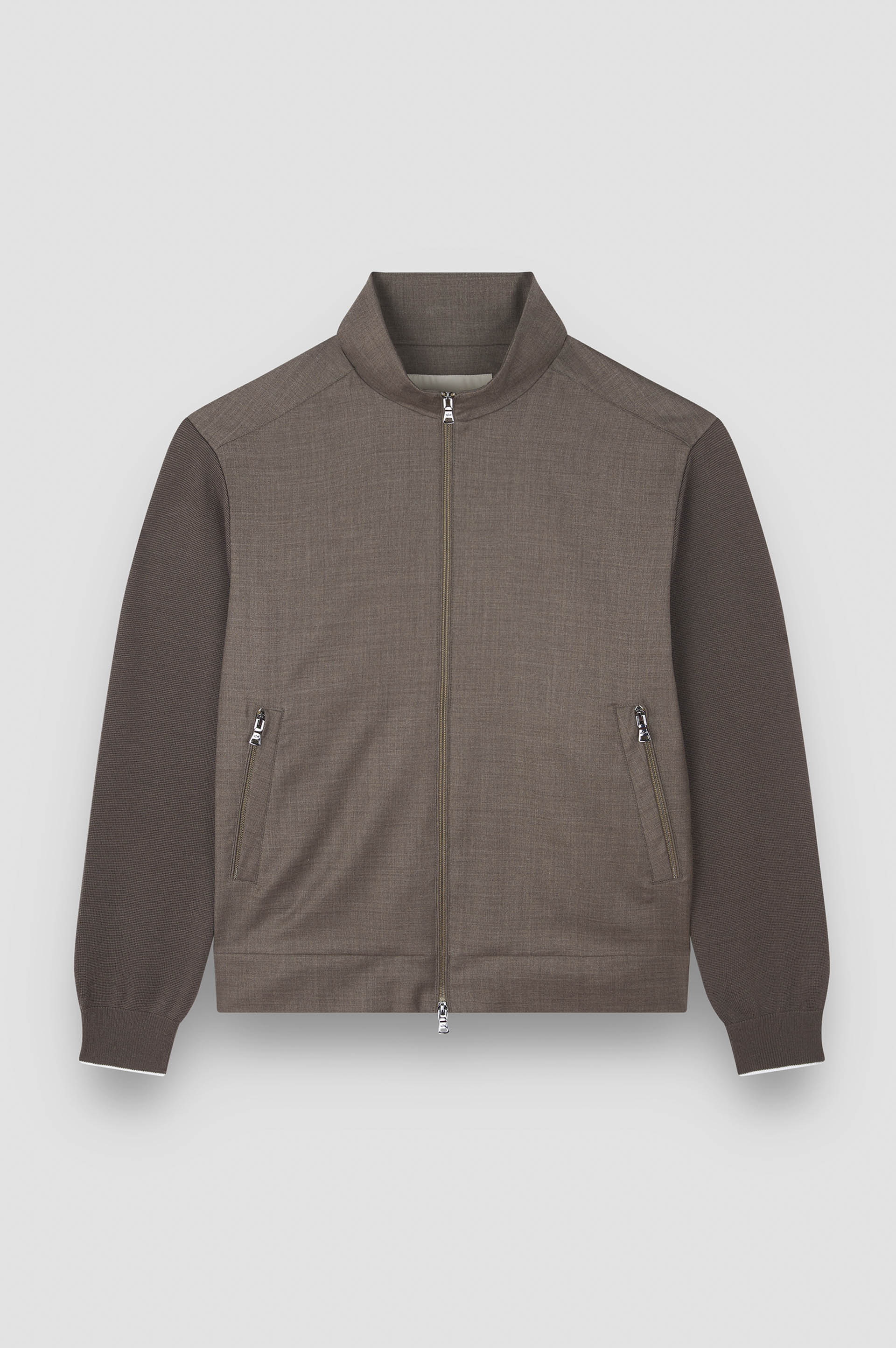 Cardigan hybride zippé en laine mérinos image number 1