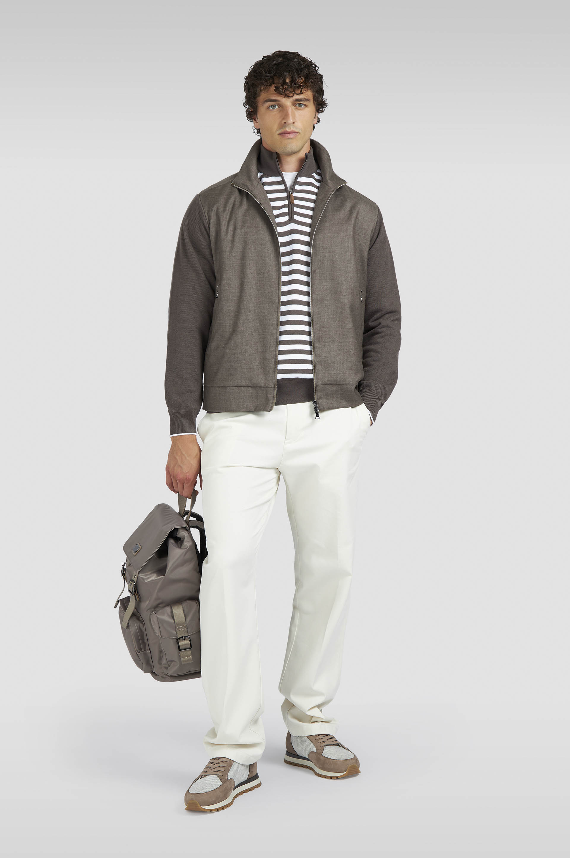 Cardigan hybride zippé en laine mérinos image number 2