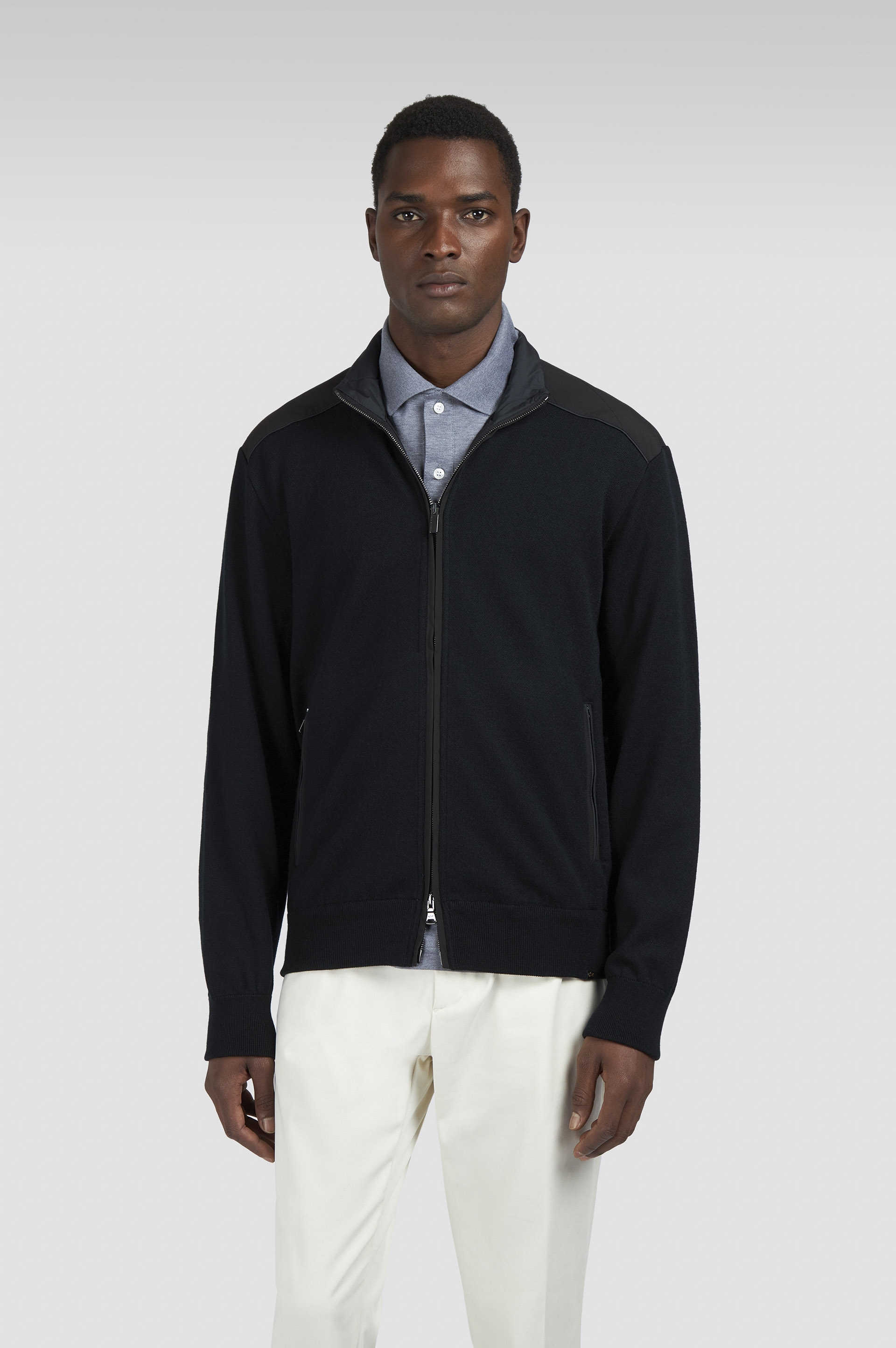 Soft Cool Touch wool zip-up sweater with Typhoon® Platinum details image number 0