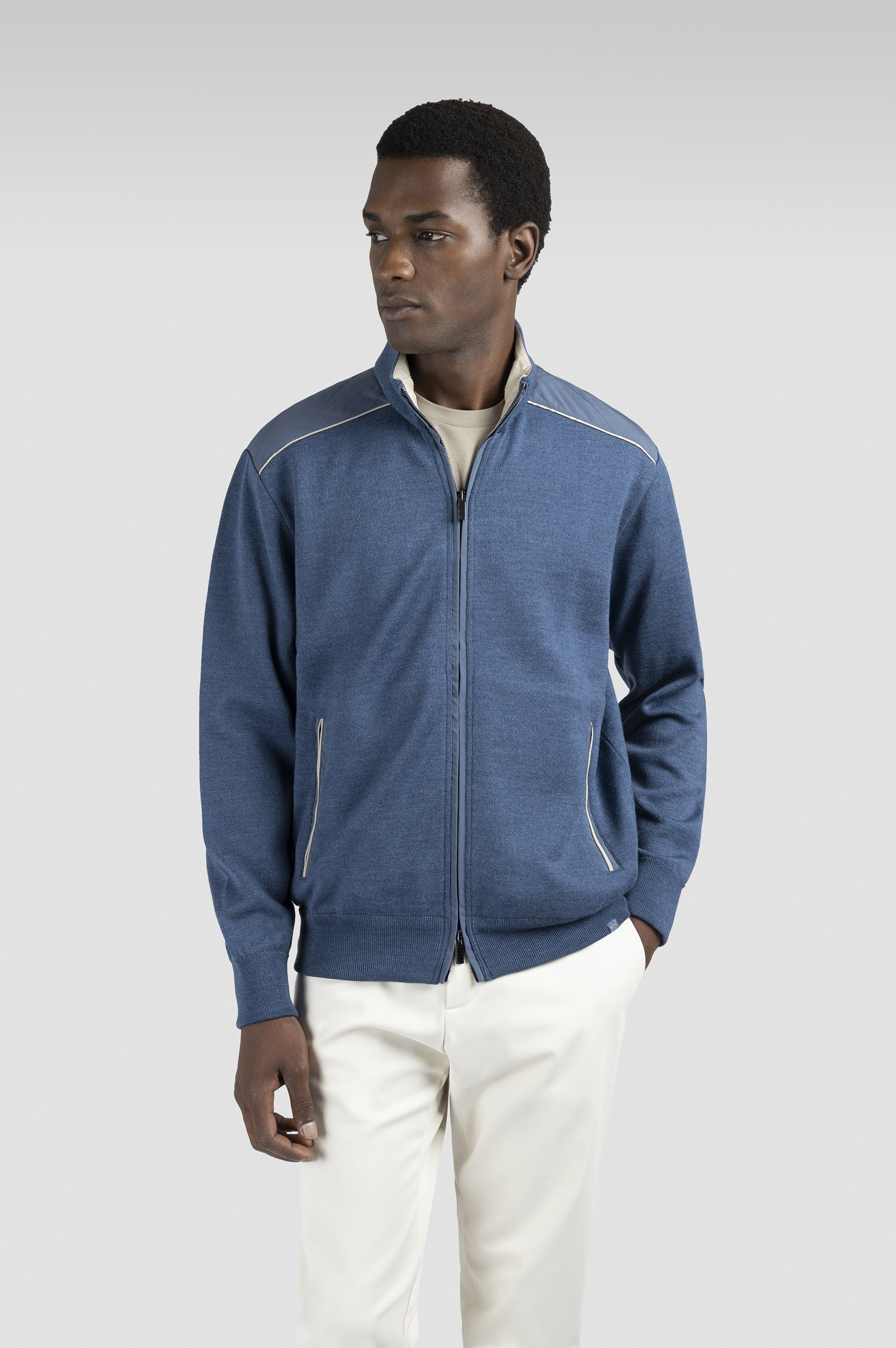 Soft Cool Touch wool zip-up sweater with Typhoon® Platinum details image number 0