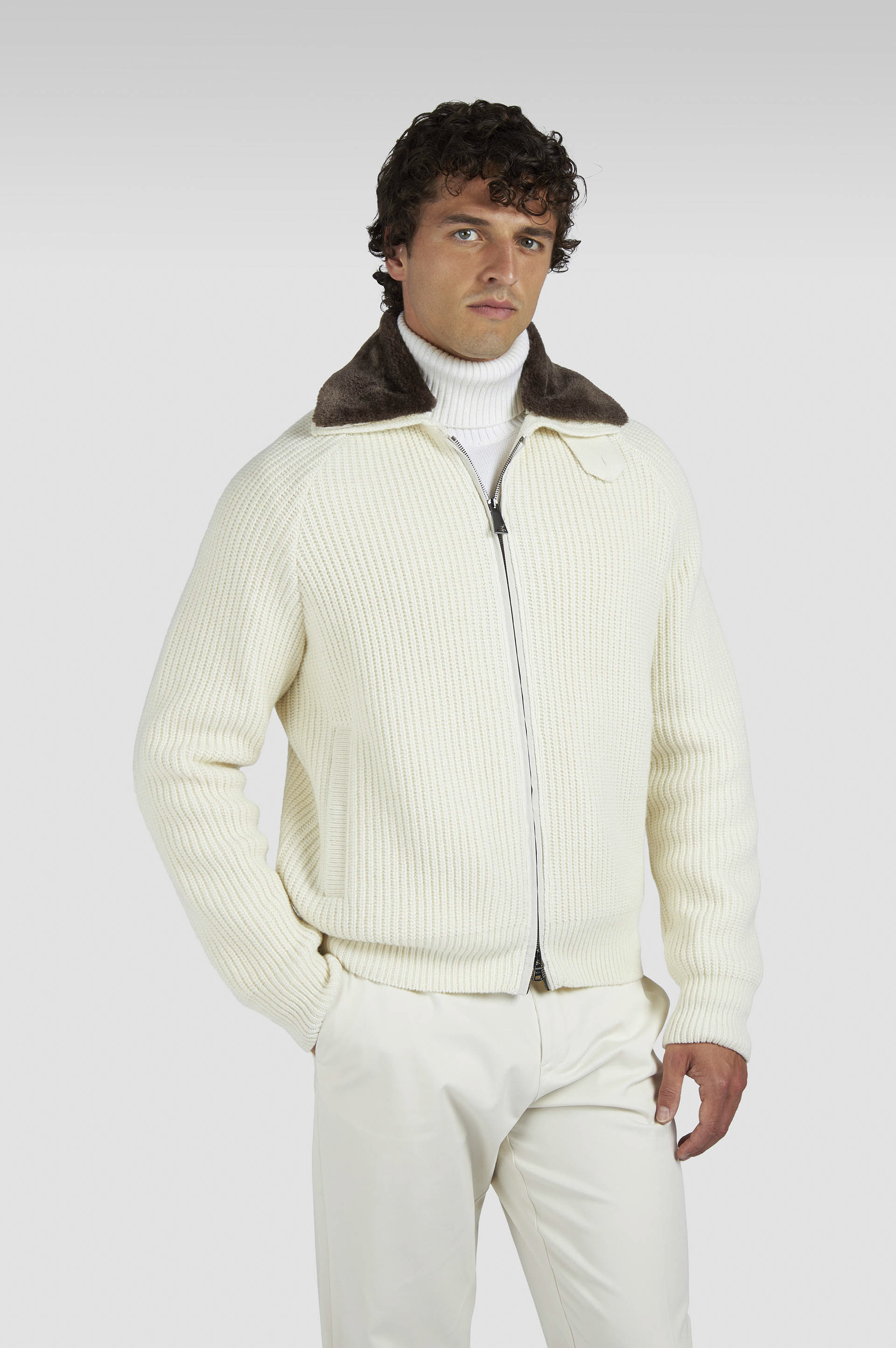 Re-Wool zip-up sweater image number 0