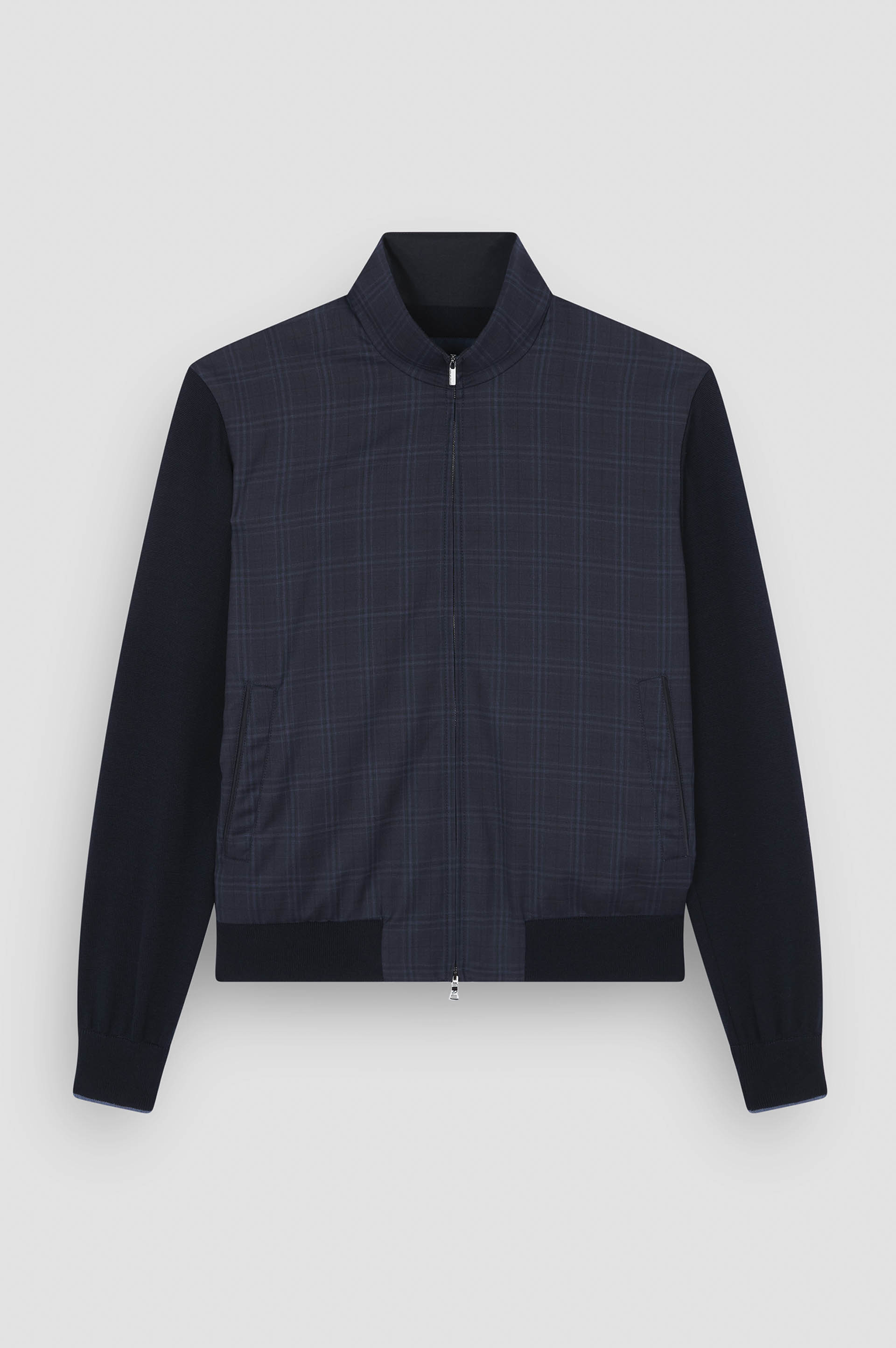 Hybrid-Zip-up Pullover aus extrafeiner Merinowolle image number 1 Hybrid-Zip-up Pullover aus extrafeiner Merinowolle image number 1