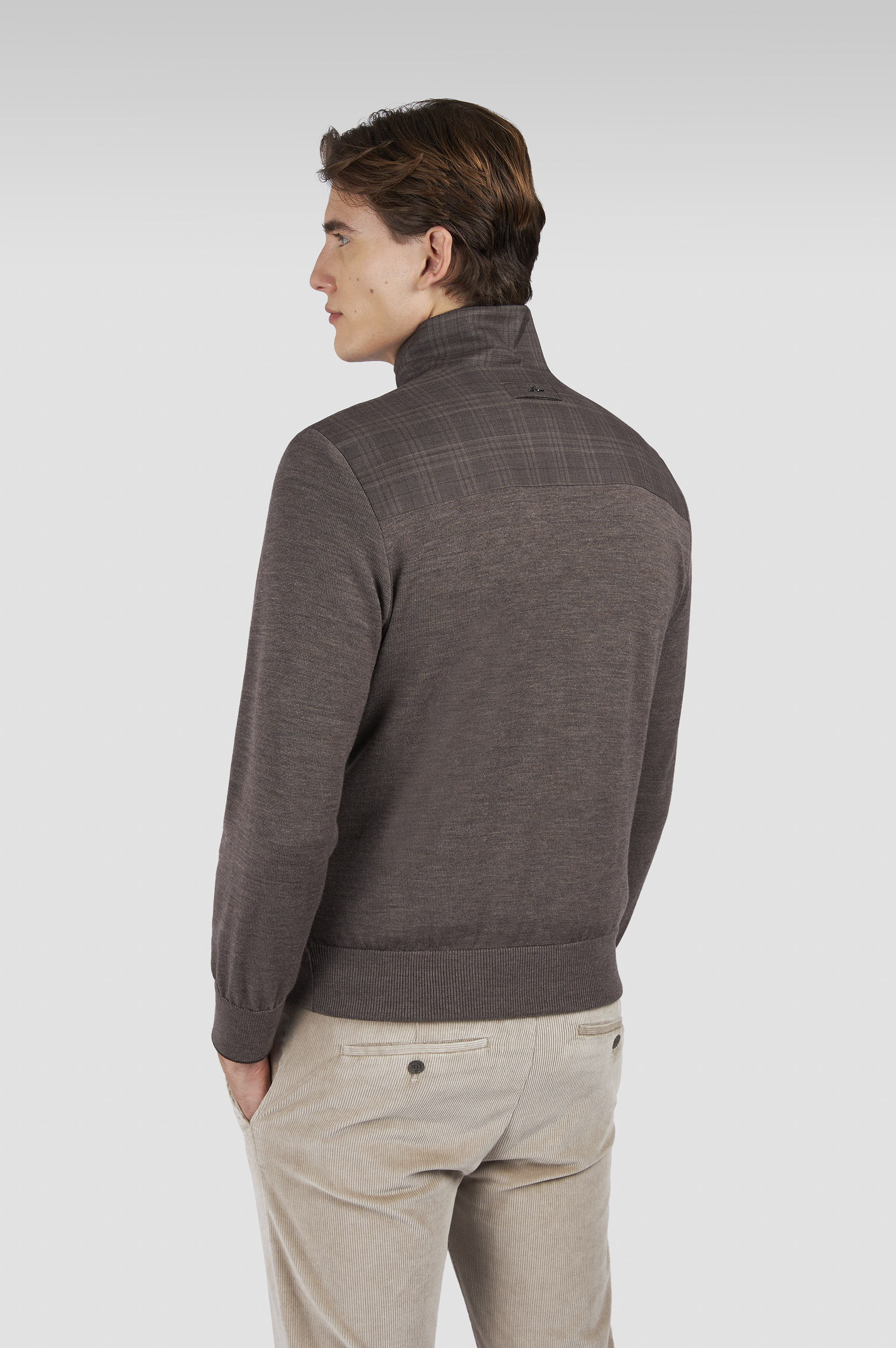Merino Extrafine wool hybrid zip-up Sweater image number 3