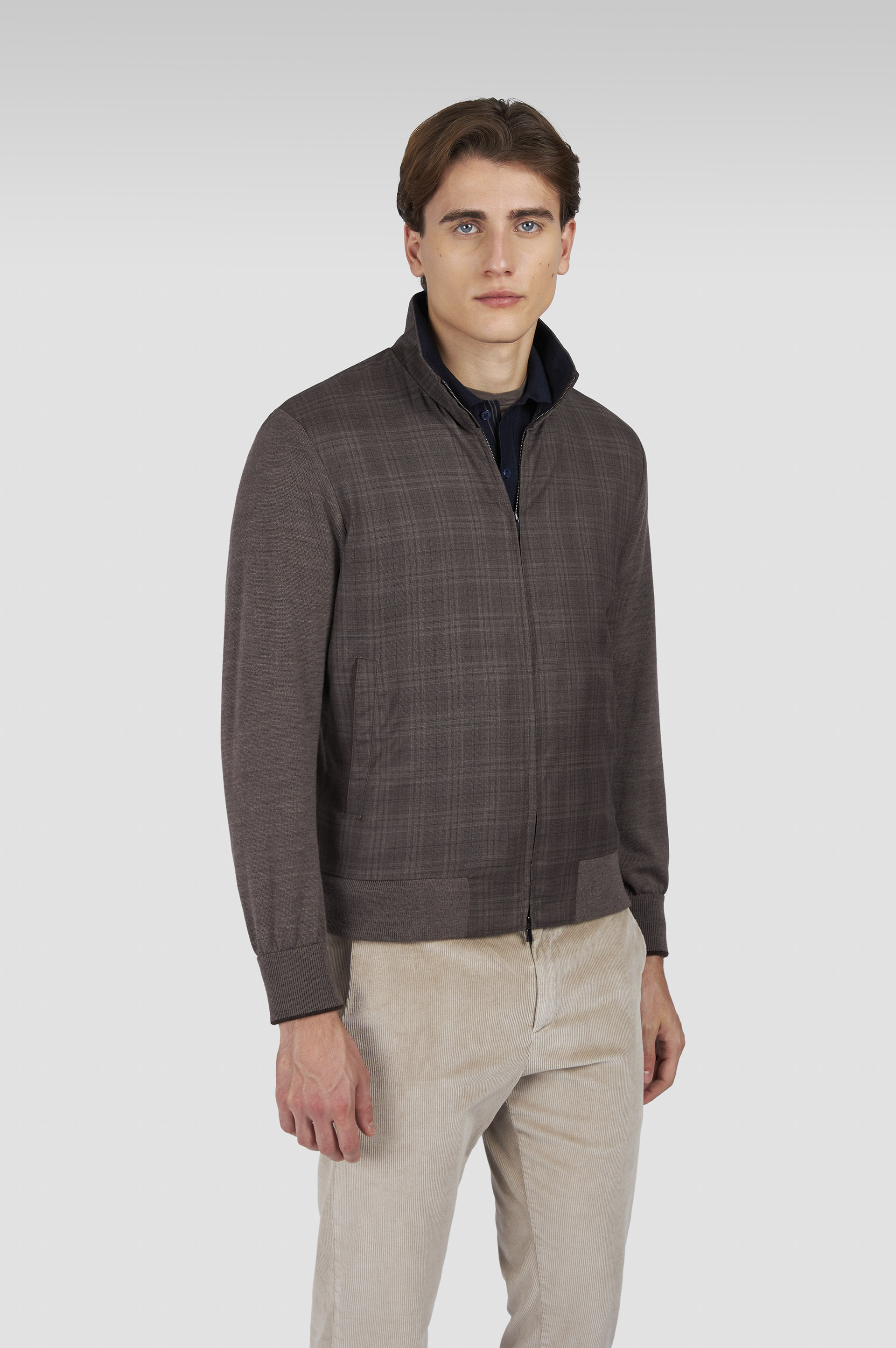 Merino Extrafine wool hybrid zip-up Sweater image number 0