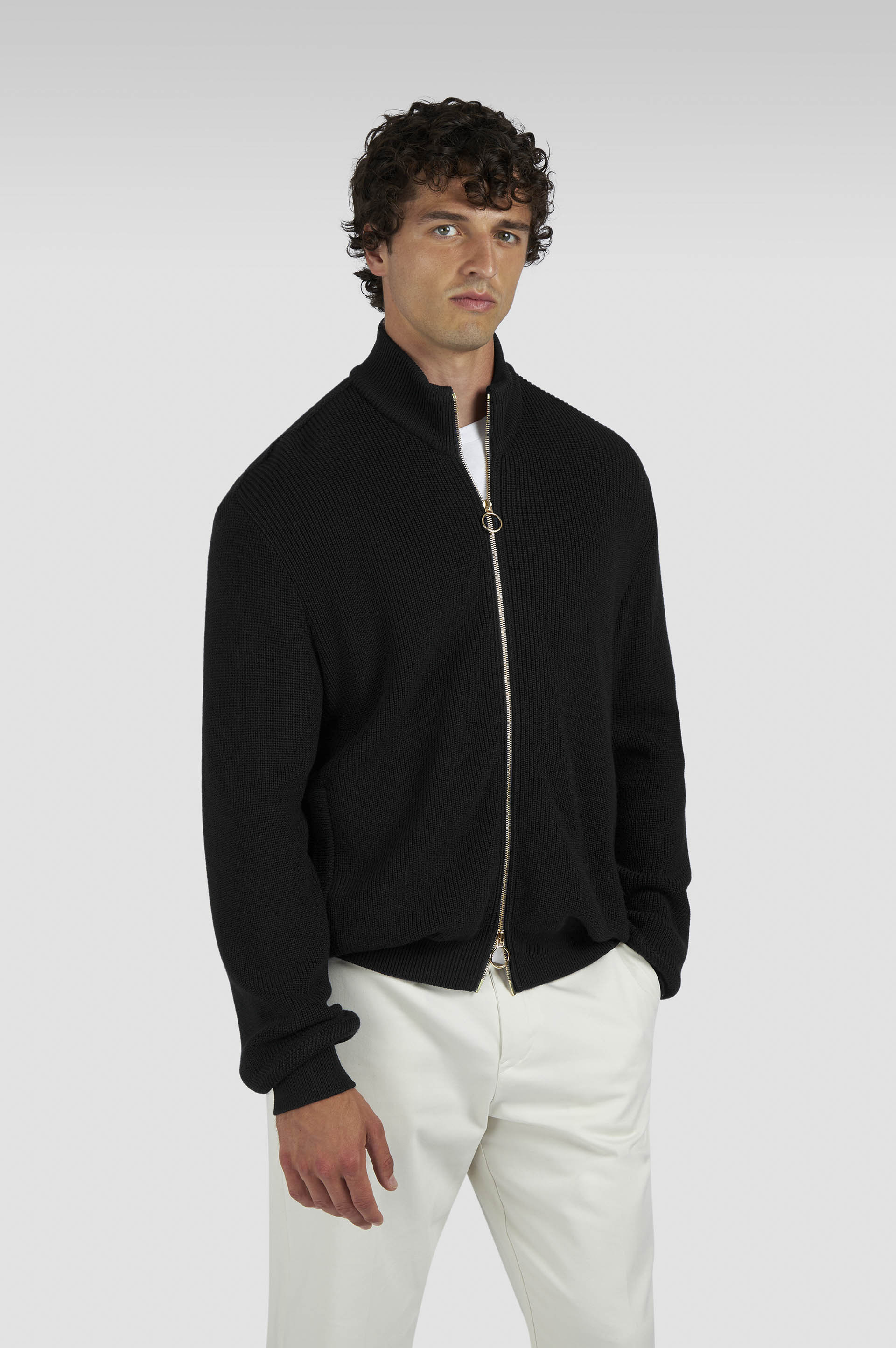 Zip-up cardigan in Tech Wool image number 0 Zip-up cardigan in Tech Wool image number 0