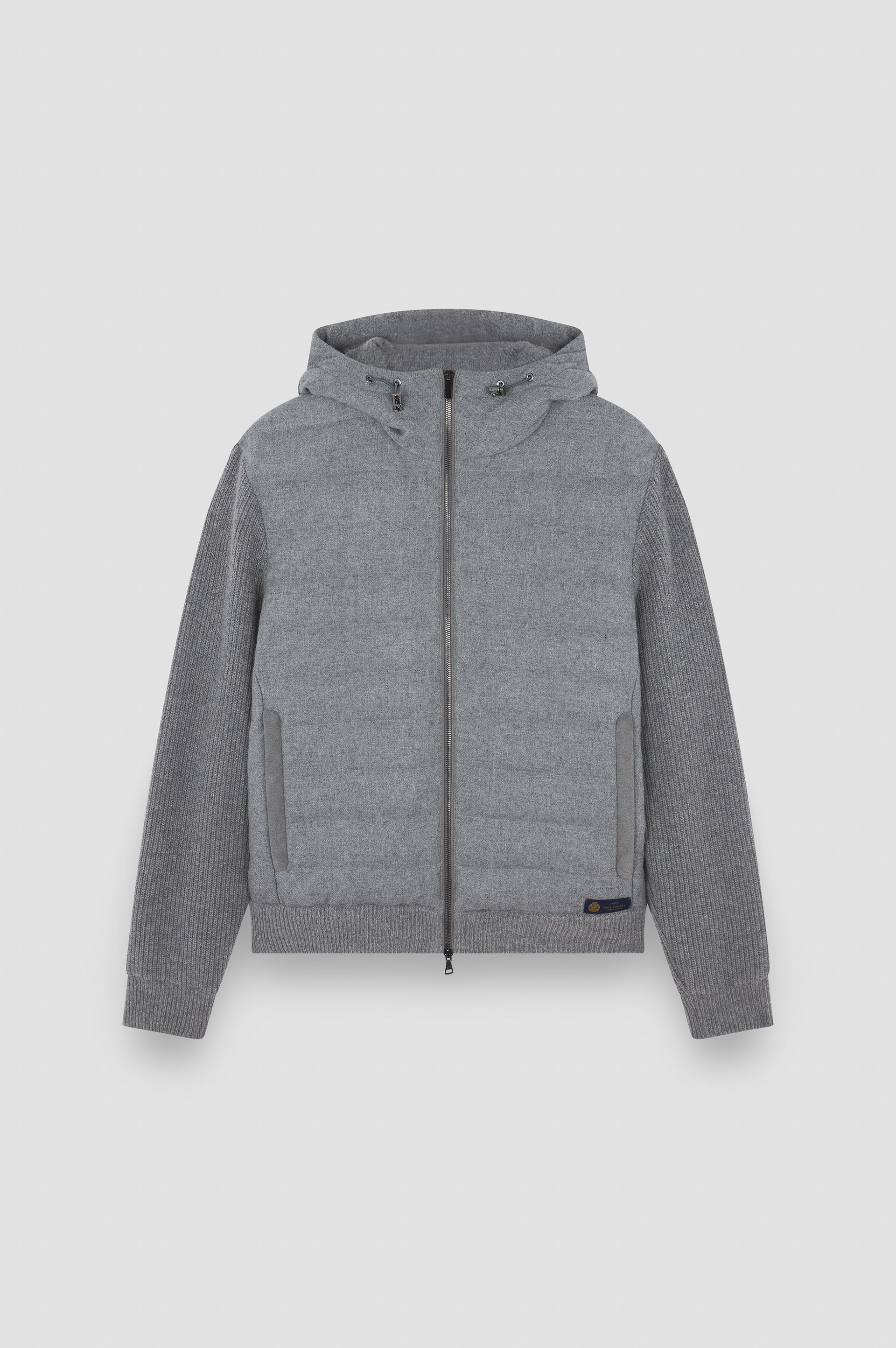 Hybrid zip-up cardigan in wool, cashmere, and Re-Wool image number 1 Hybrid zip-up cardigan in wool, cashmere, and Re-Wool image number 1