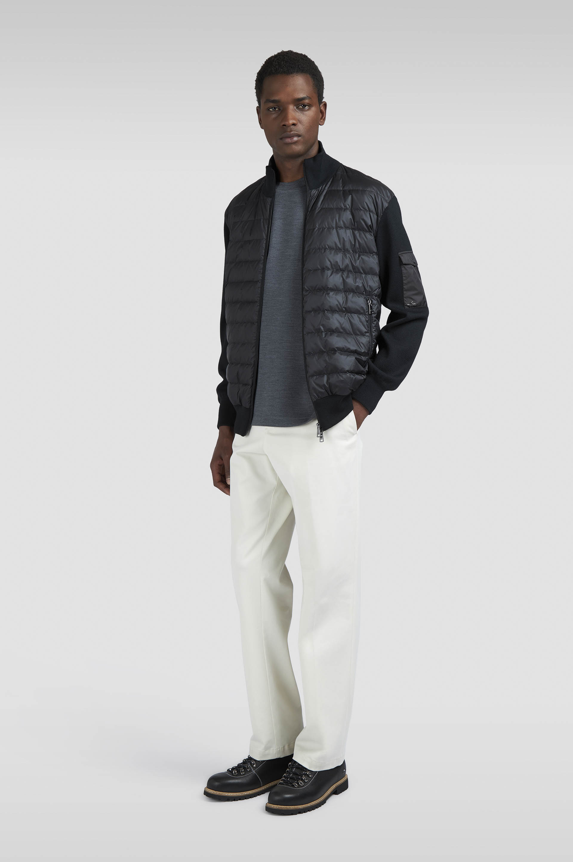 Ultralight hybrid zip-up sweater in Tech Wool image number 2 Ultralight hybrid zip-up sweater in Tech Wool image number 2