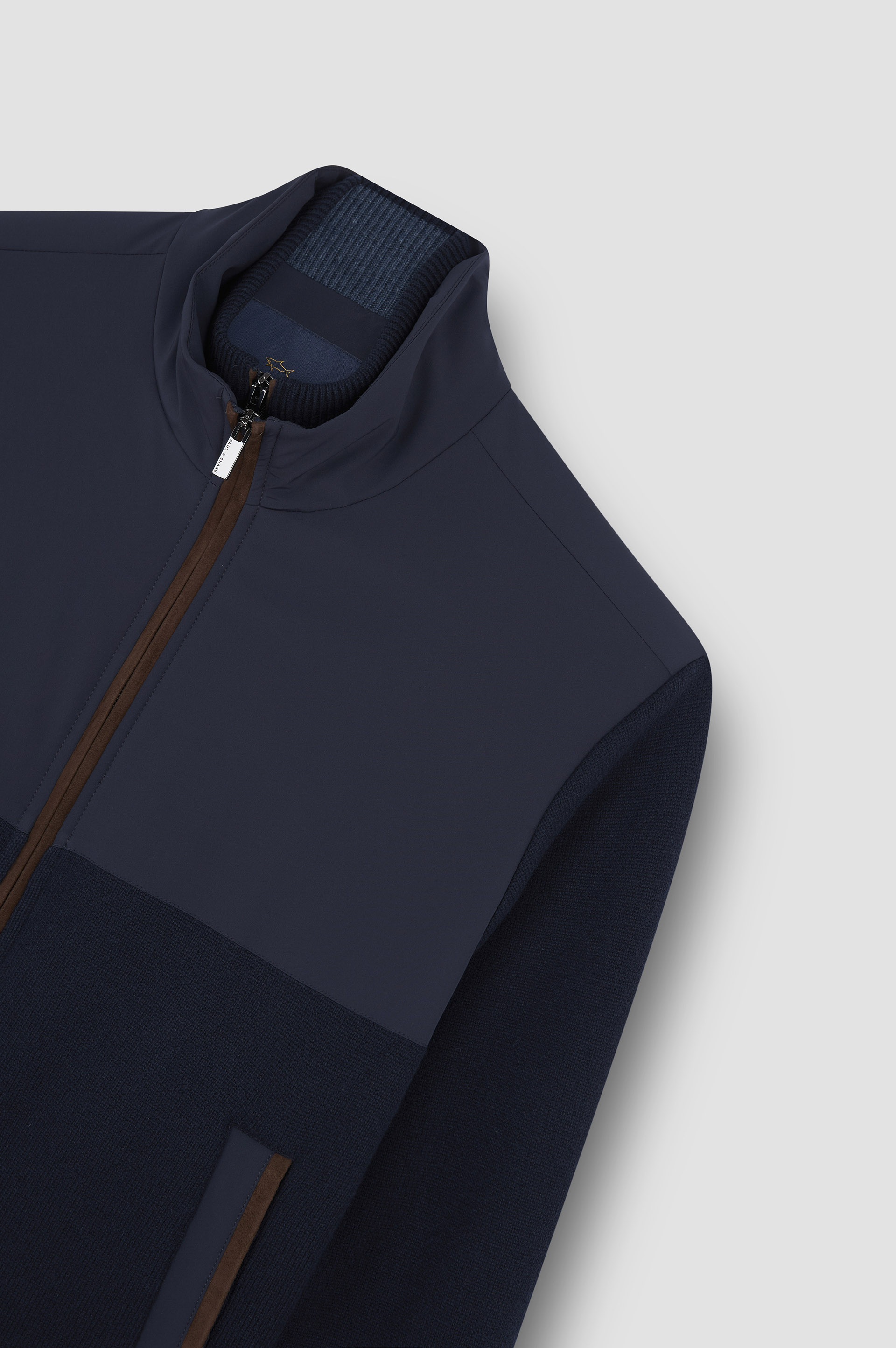 Hybrid jacket in wool and cashmere with Suede and Typhoon® Re-4x4 Stretch details image number 6 Hybrid jacket in wool and cashmere with Suede and Typhoon® Re-4x4 Stretch details image number 6