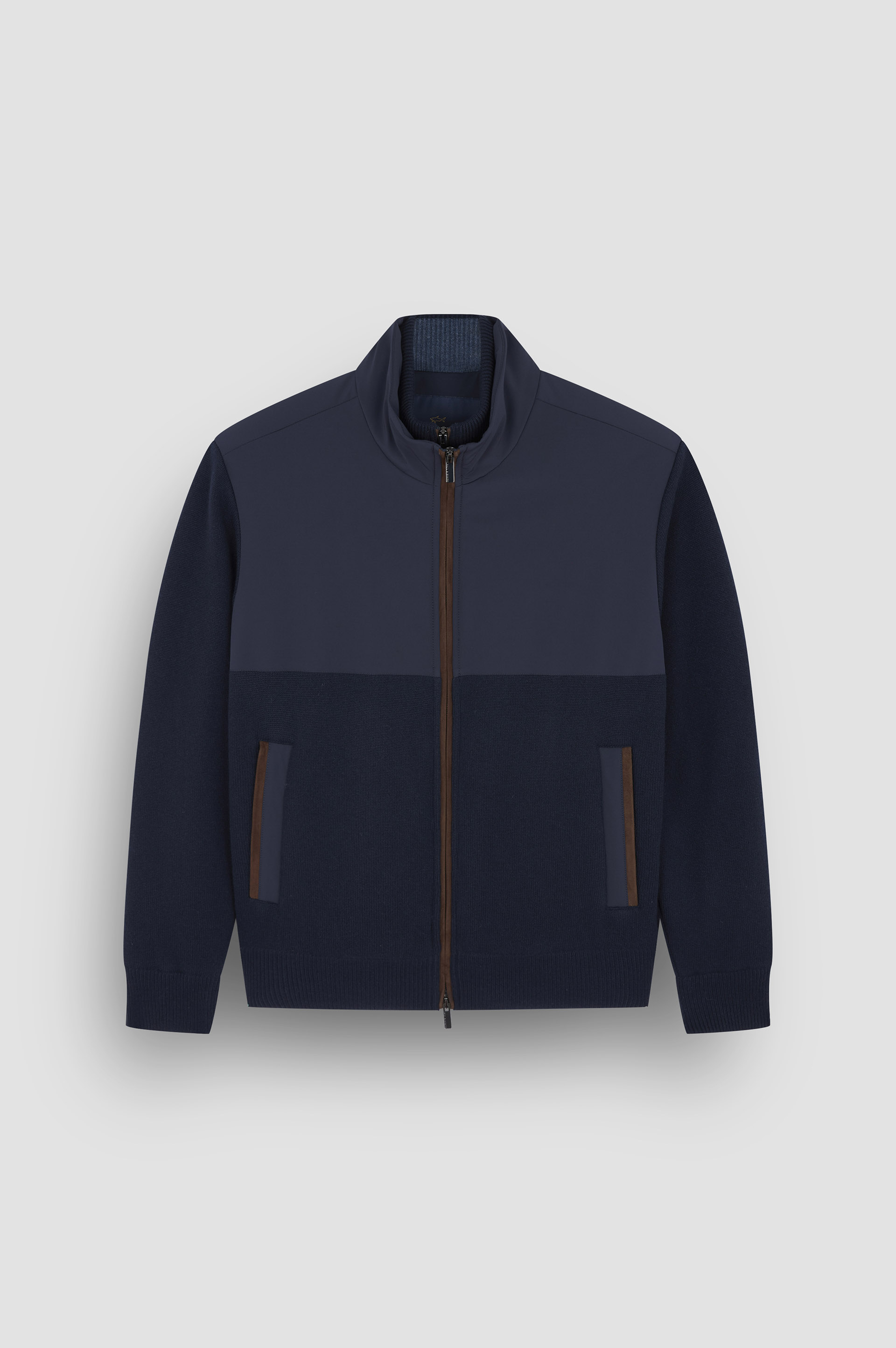 Hybrid jacket in wool and cashmere with Suede and Typhoon® Re-4x4 Stretch details image number 1 Hybrid jacket in wool and cashmere with Suede and Typhoon® Re-4x4 Stretch details image number 1