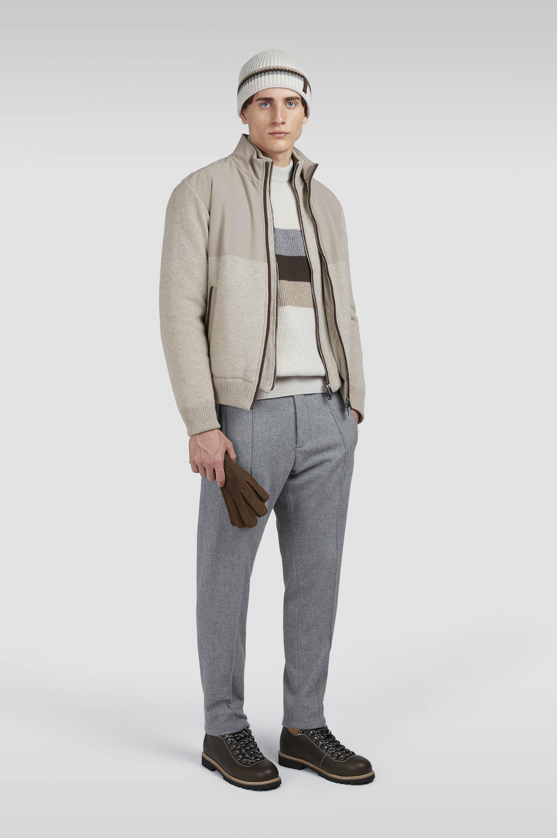 Hybrid-Jacke aus Wolle und Kaschmir mit Details aus Wildleder und Typhoon® Re-4x4 Stretch image number 2