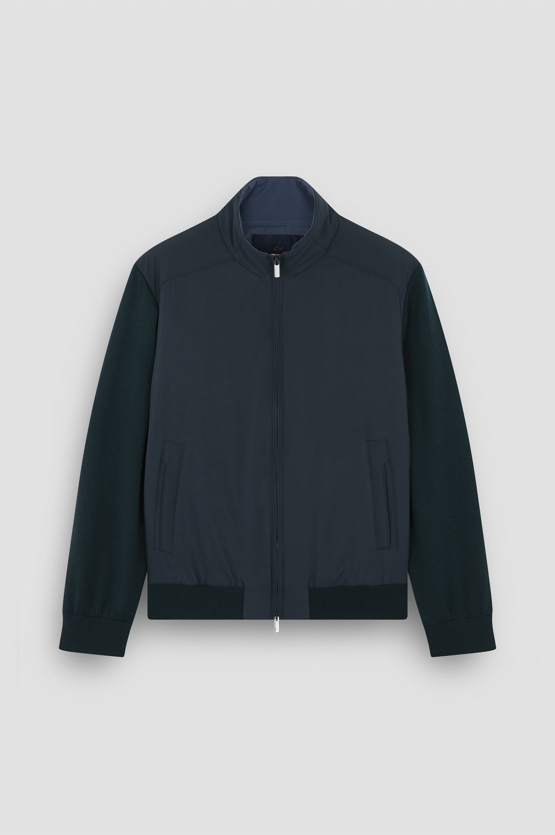 Hybrid zip-up sweater in Soft Cool Touch wool and Typhoon® Platinum image number 1 Hybrid zip-up sweater in Soft Cool Touch wool and Typhoon® Platinum image number 1