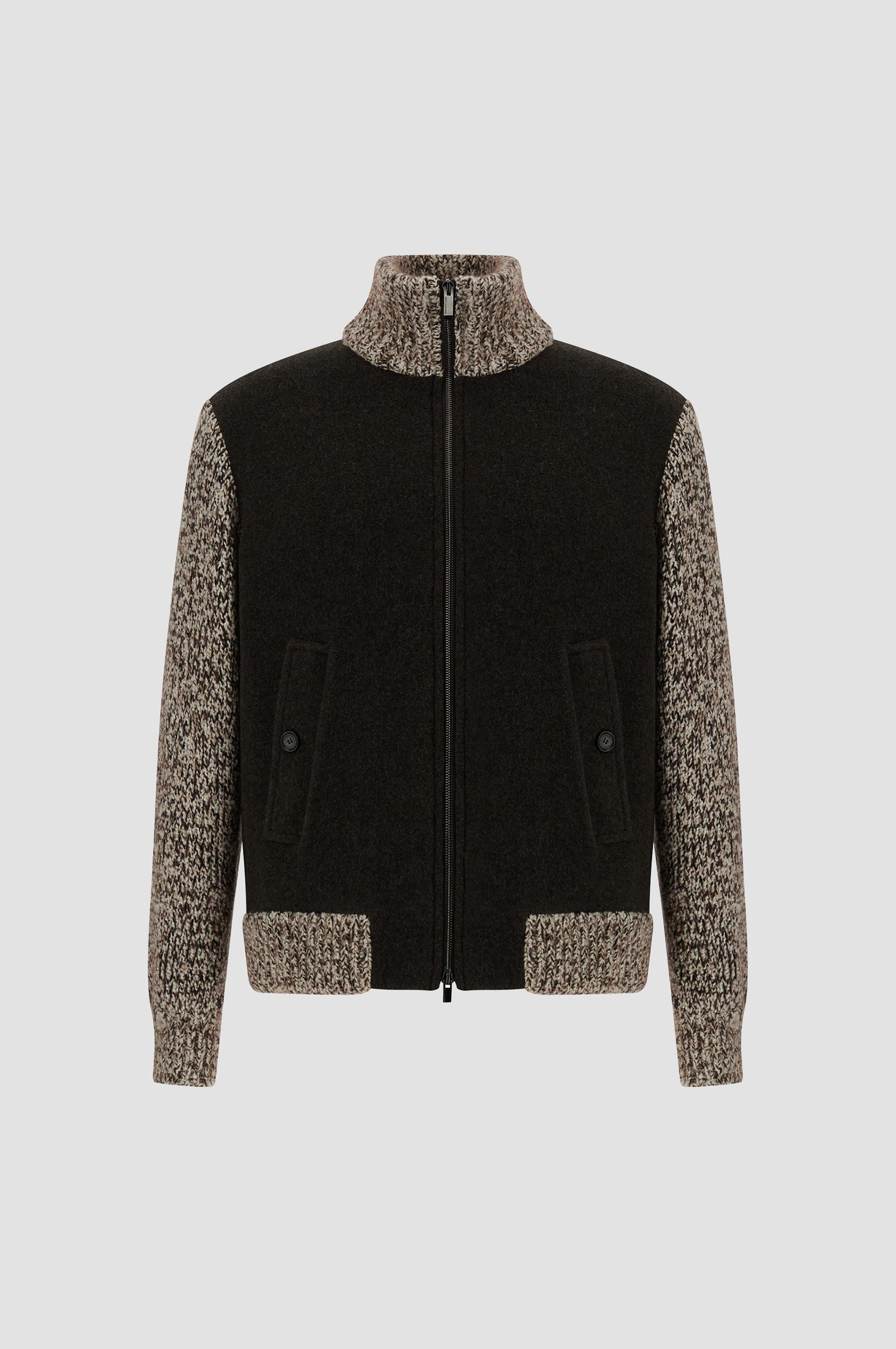 Jersey h&iacute;brido con cremallera de lana y alpaca image number 0