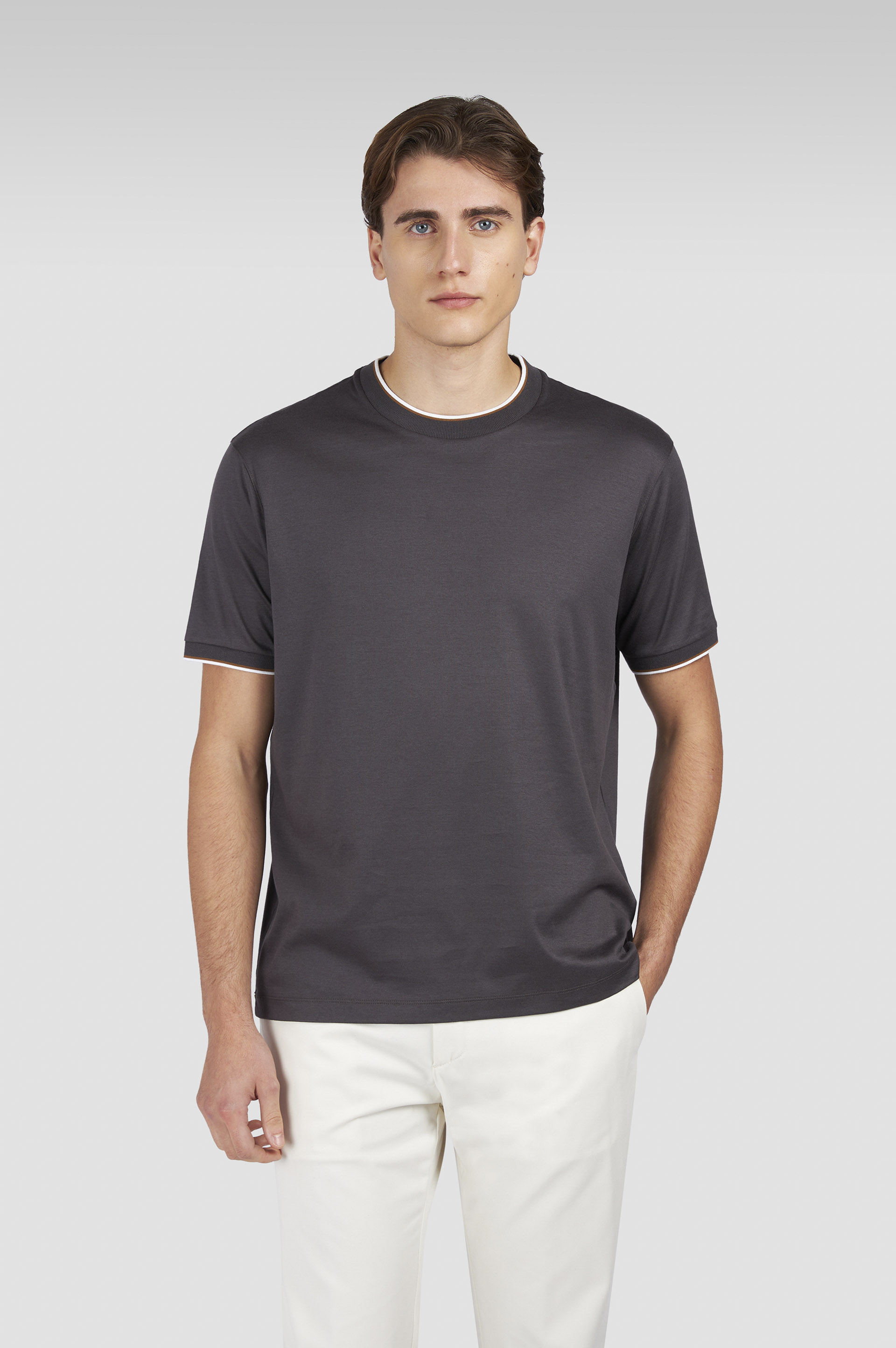 X-Soft Interlock cotton T-shirt with contrast trims image number 0 X-Soft Interlock cotton T-shirt with contrast trims image number 0