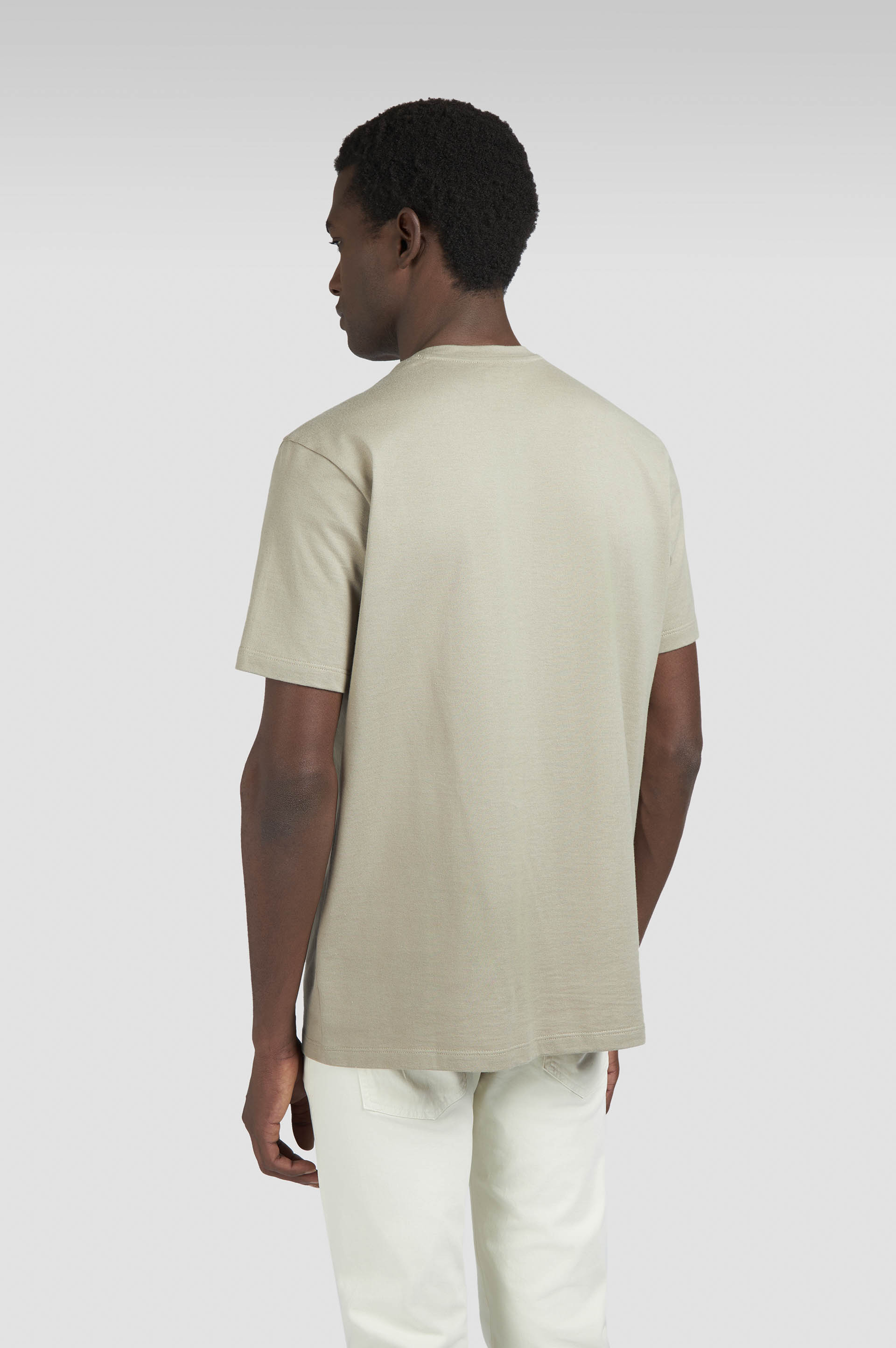 Cotton jersey T-shirt with logo embroidery image number 3 Cotton jersey T-shirt with logo embroidery image number 3