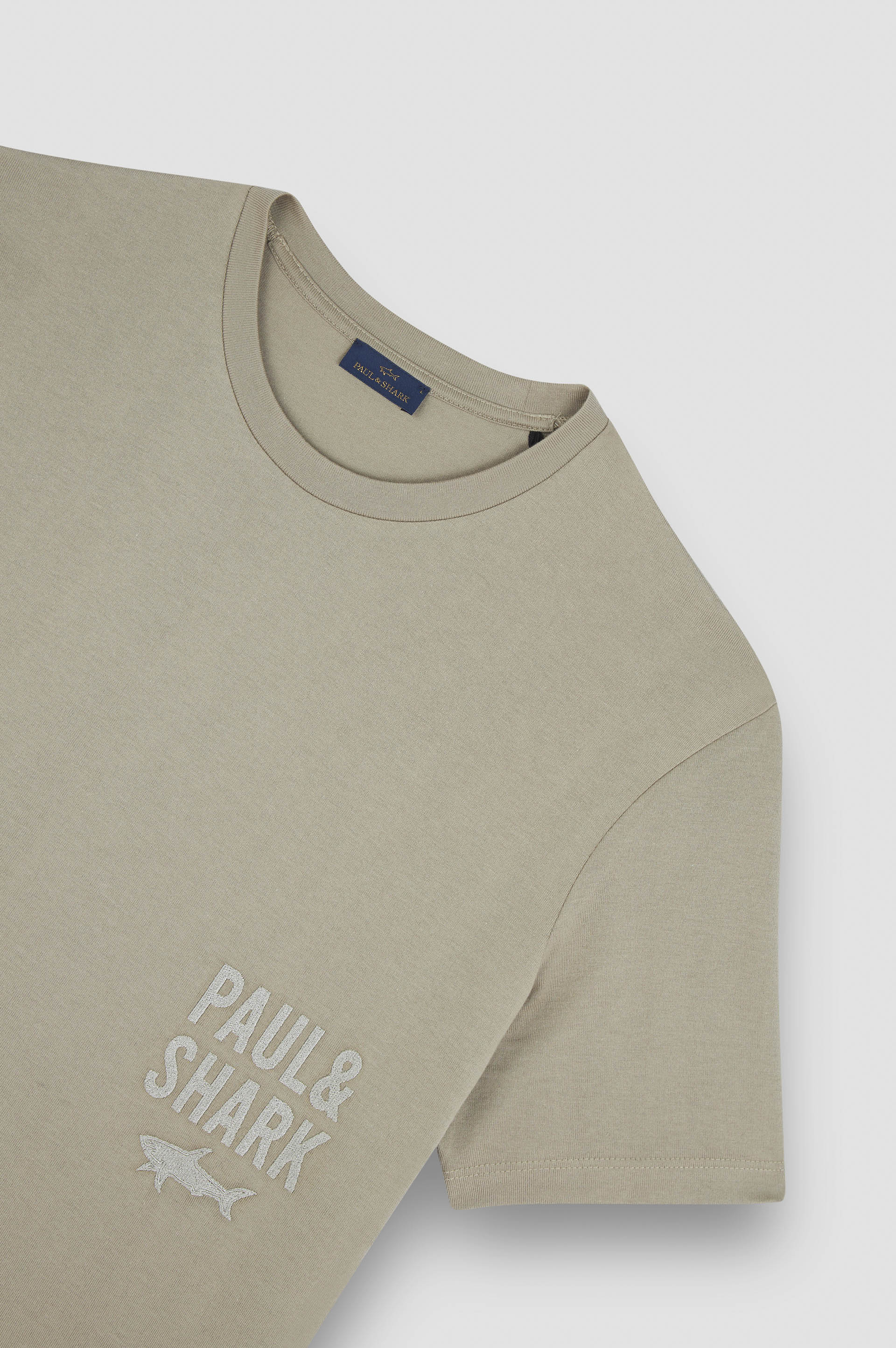 Cotton jersey T-shirt with logo embroidery image number 5 Cotton jersey T-shirt with logo embroidery image number 5