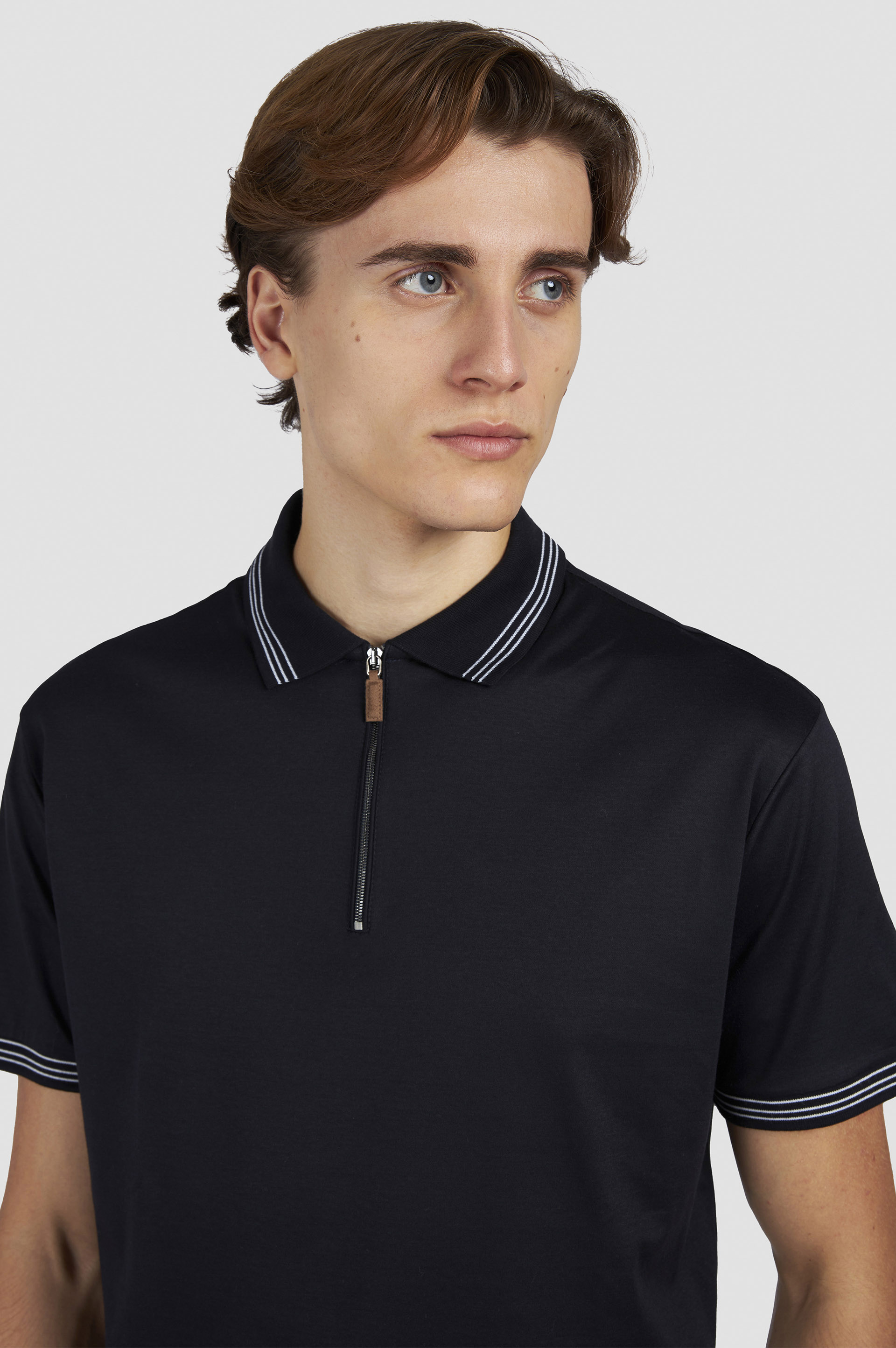 Polo X-Soft in cotone Interlock con profili a righe image number 4 Polo X-Soft in cotone Interlock con profili a righe image number 4