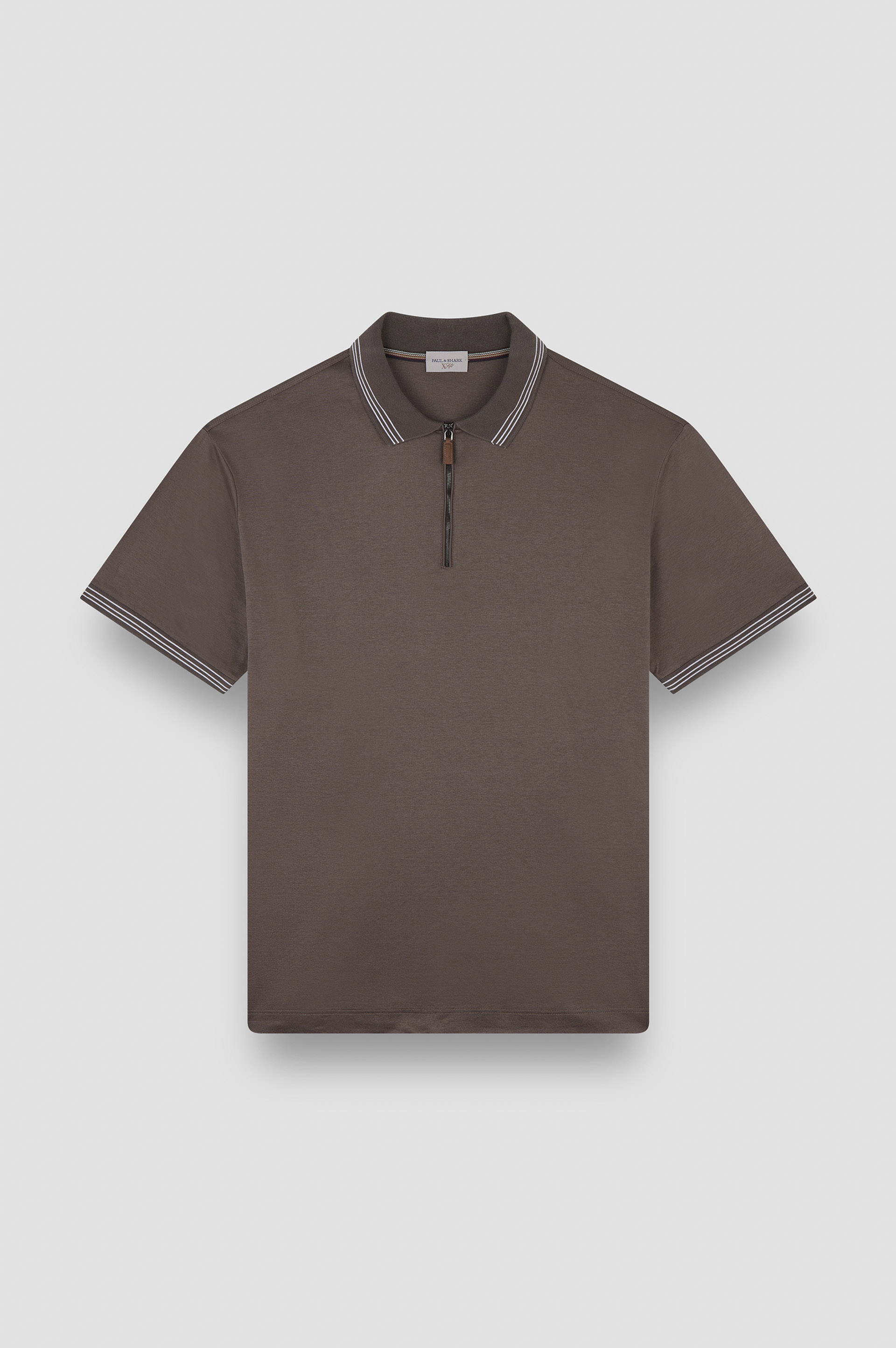 Polo X-Soft de algodón Interlock con perfiles a rayas image number 1 Polo X-Soft de algodón Interlock con perfiles a rayas image number 1
