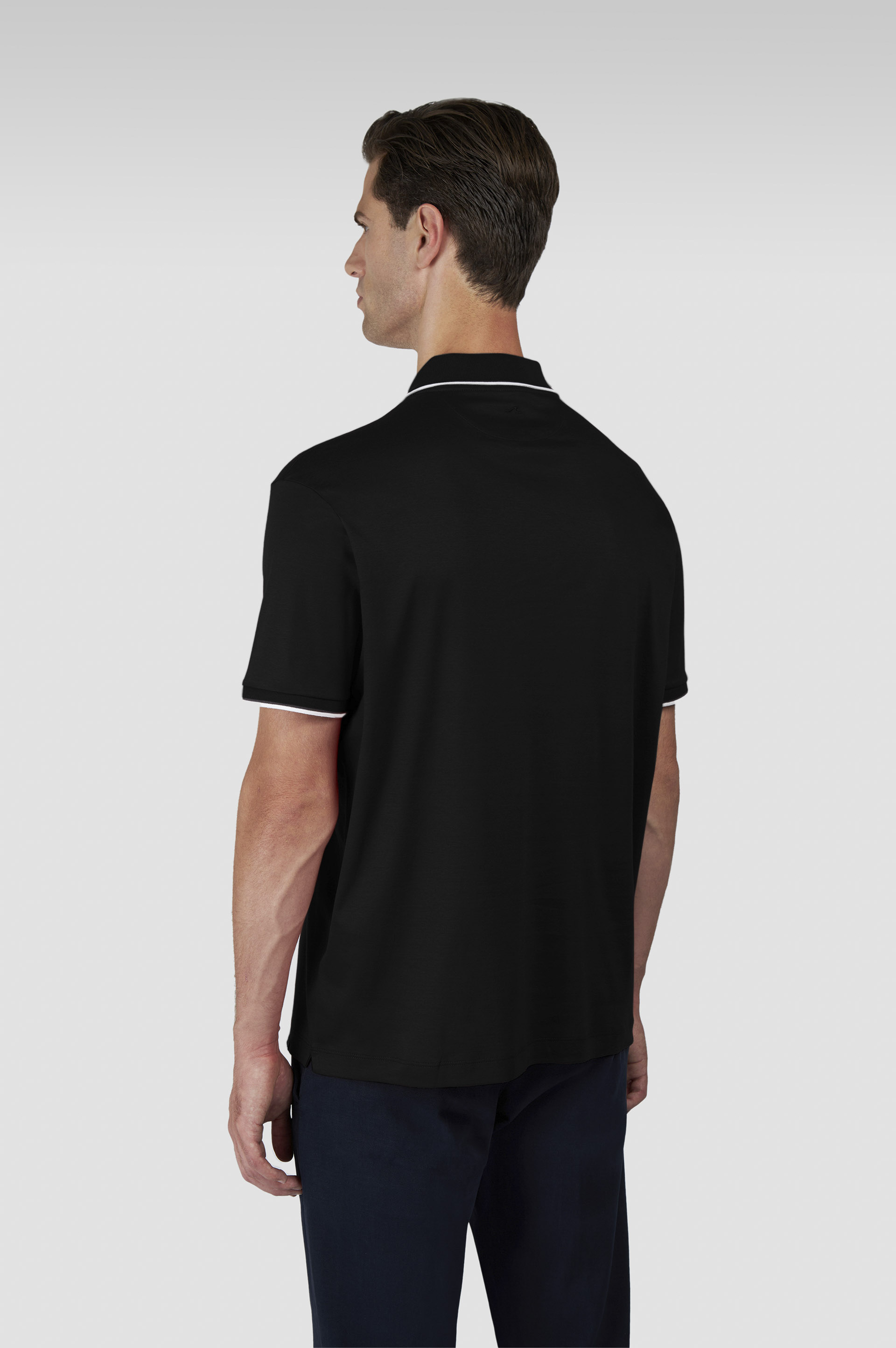 X-Soft Interlock cotton polo shirt with contrast profiles image number 3