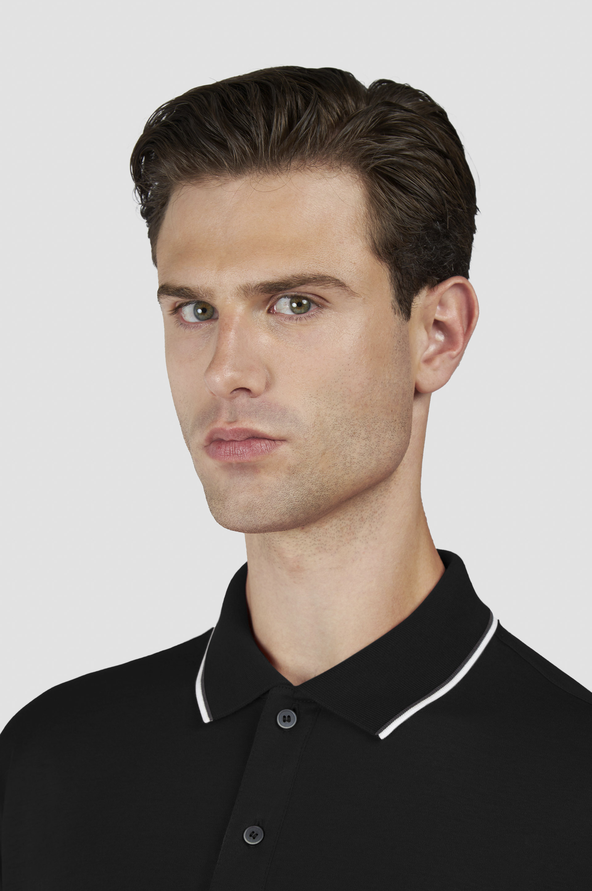X-Soft Interlock cotton polo shirt with contrast profiles image number 4